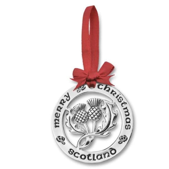 Silver Plated Christmas Decoration Scottish Thistle - Image 2