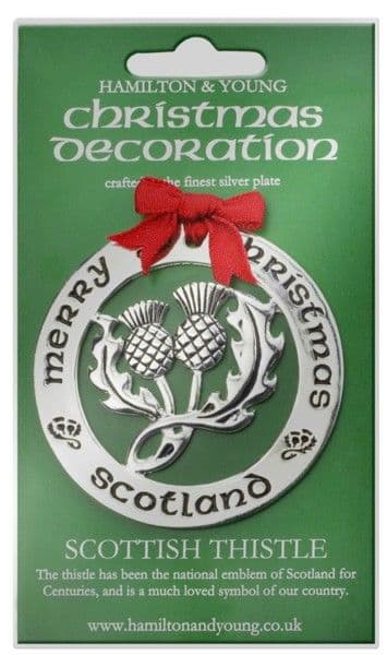 Silver Plated Christmas Decoration Scottish Thistle - Image 3