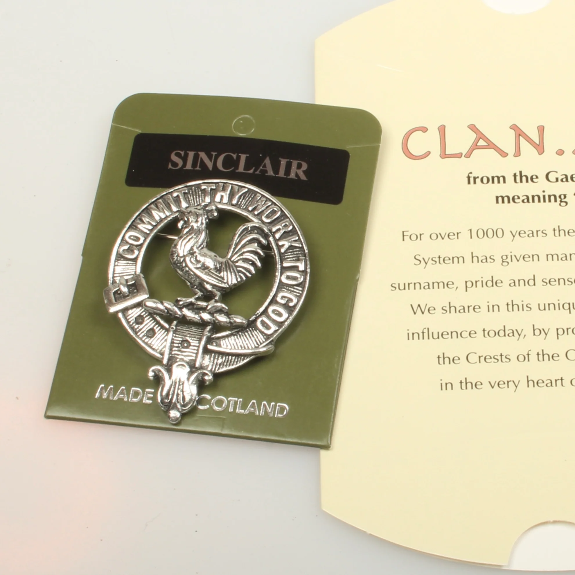 Sinclair Clan Crest Badge in Pewter