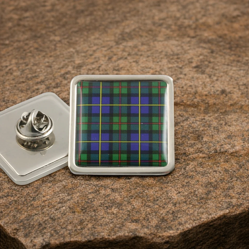Square Tartan Pin Badge - Image 3