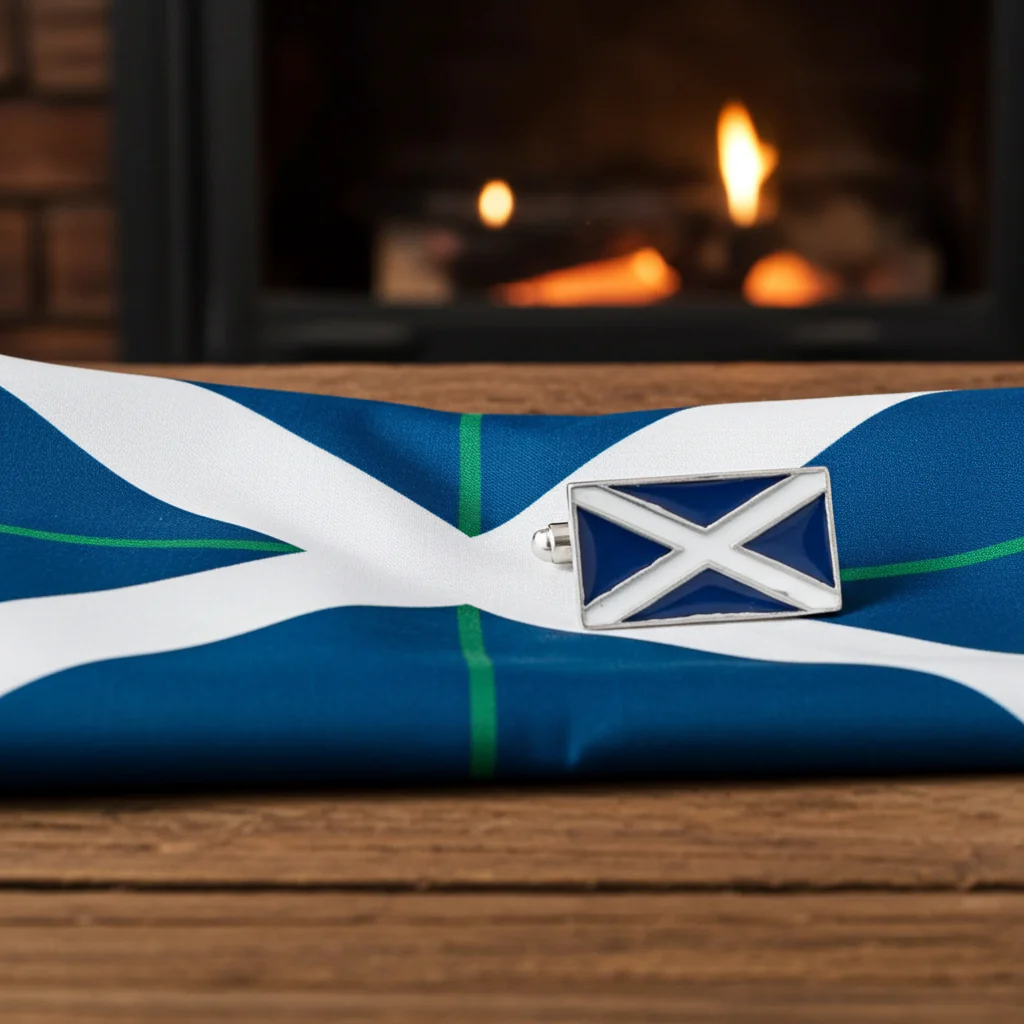 St. Andrews Saltire Enamel Cufflinks - Image 3