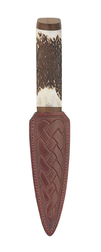 Staghorn Damascus Sgian Dubh With Walnut - Image 5