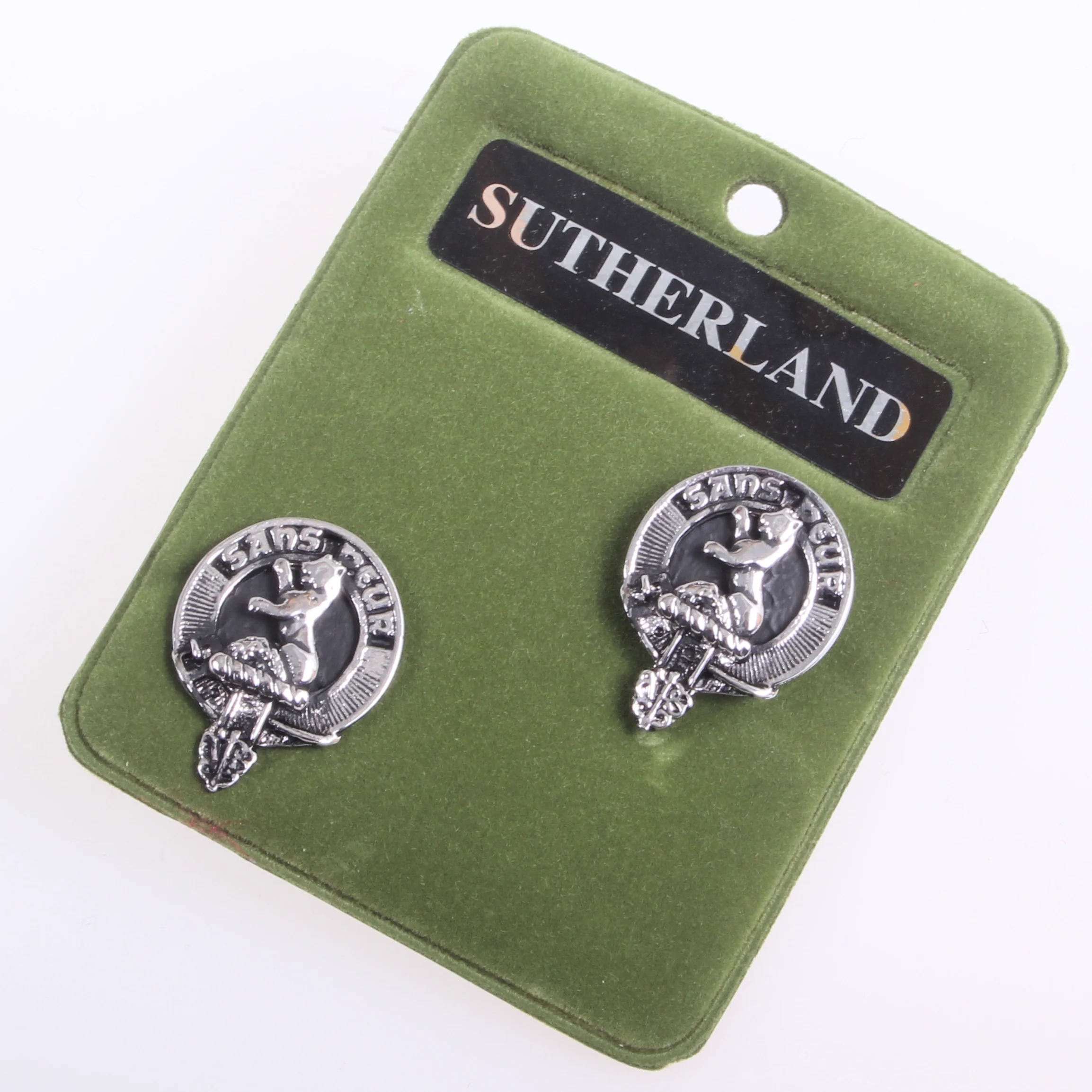 Sutherland Clan Crest Pewter Cufflinks - Image 2