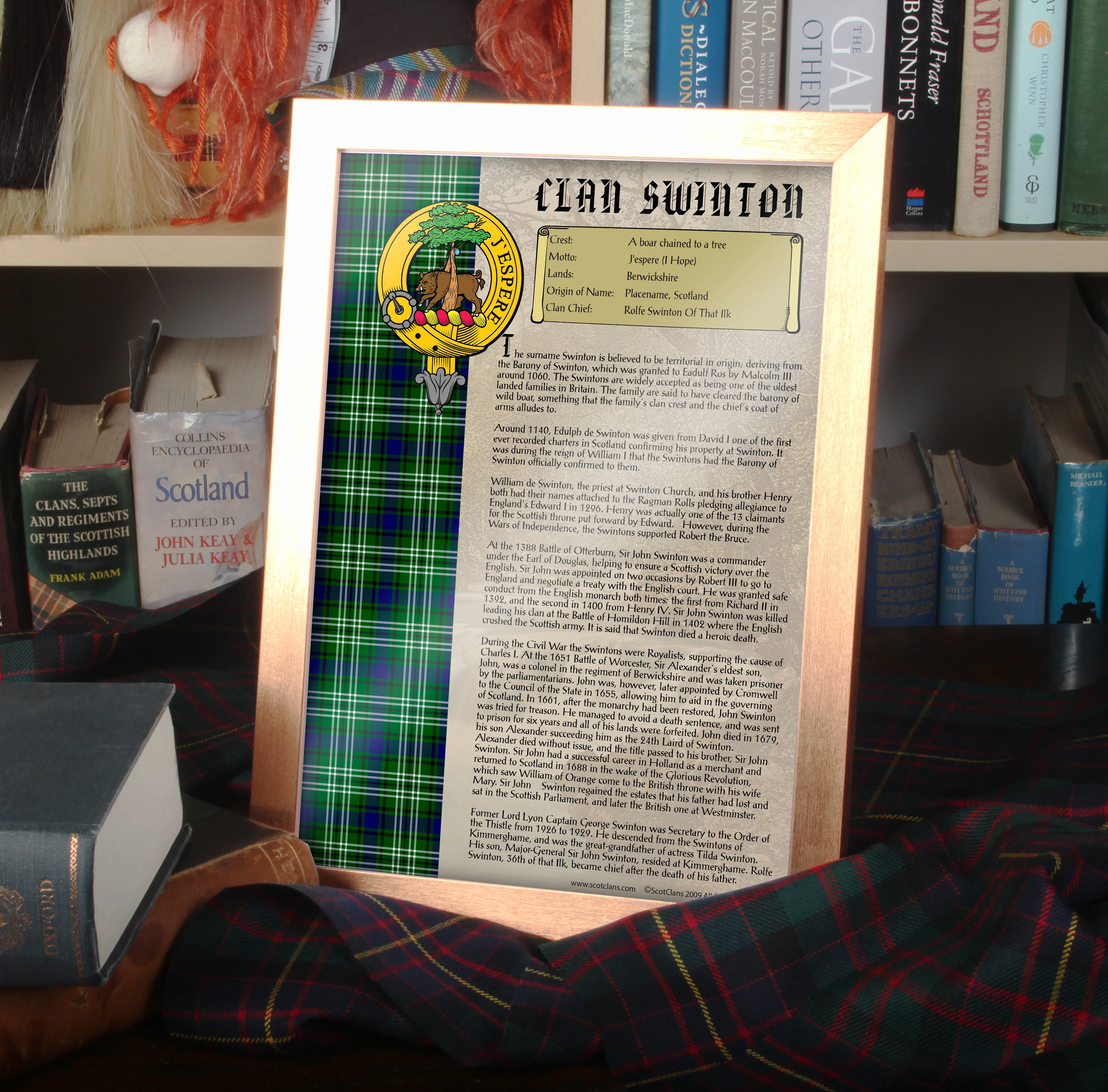 Swinton Clan History Print - Choose Framed or Unframed