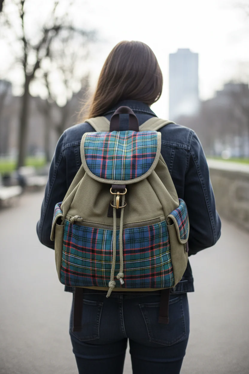 Tartan and Canvas Rucsac - Pick your tartan