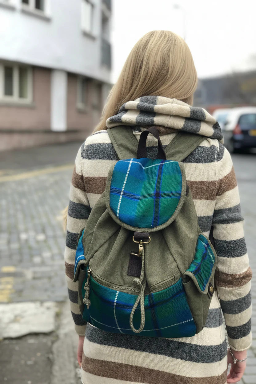 Tartan and Canvas Rucsac - Pick your tartan - Image 2
