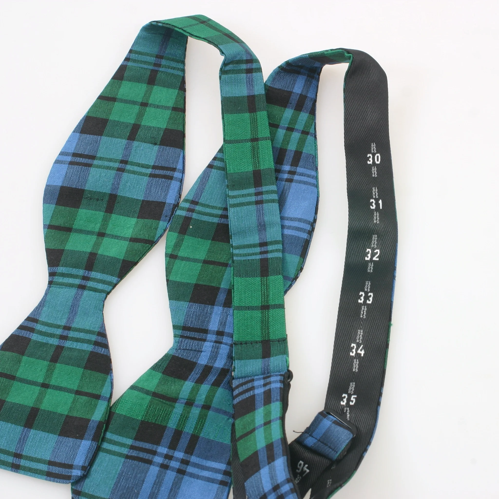 Tartan Self Tie Bow Tie - Wing Collar (100% Wool) - Image 6