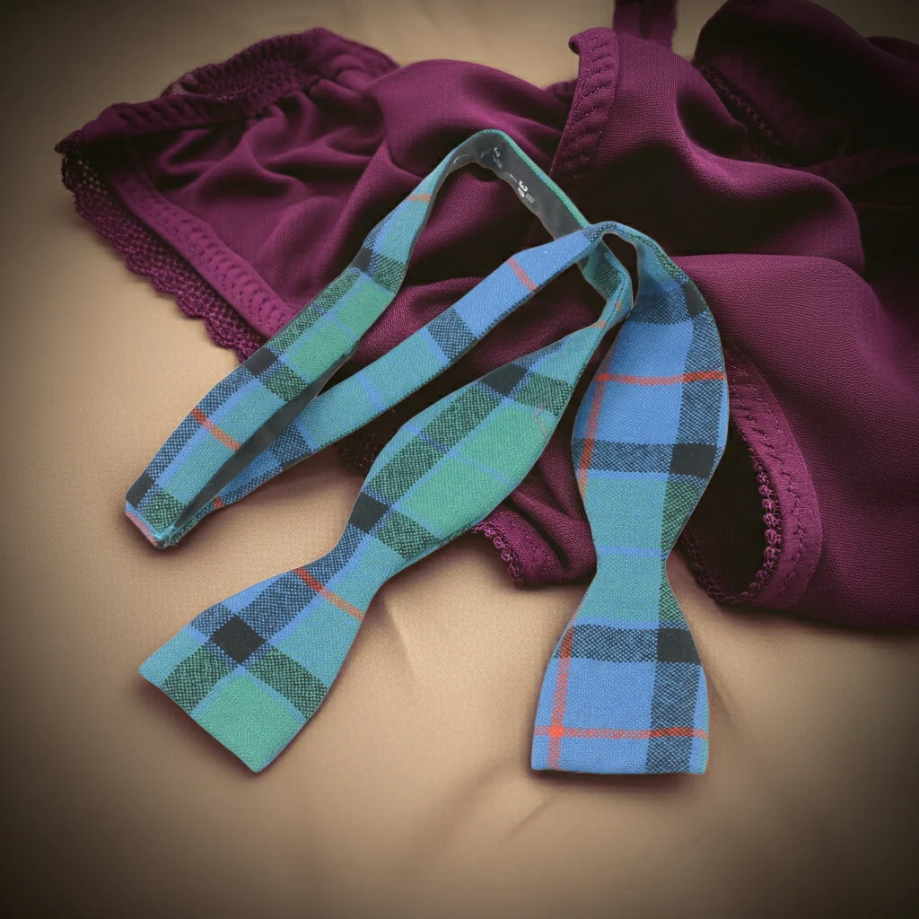 Tartan Self Tie Bow Tie - Wing Collar (100% Wool) - Image 8