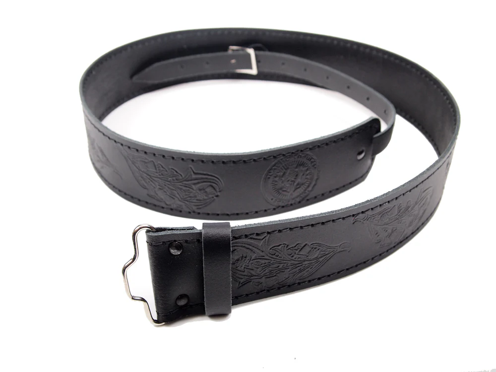 Thistle Embossed Leather Kilt Belt - Image 5