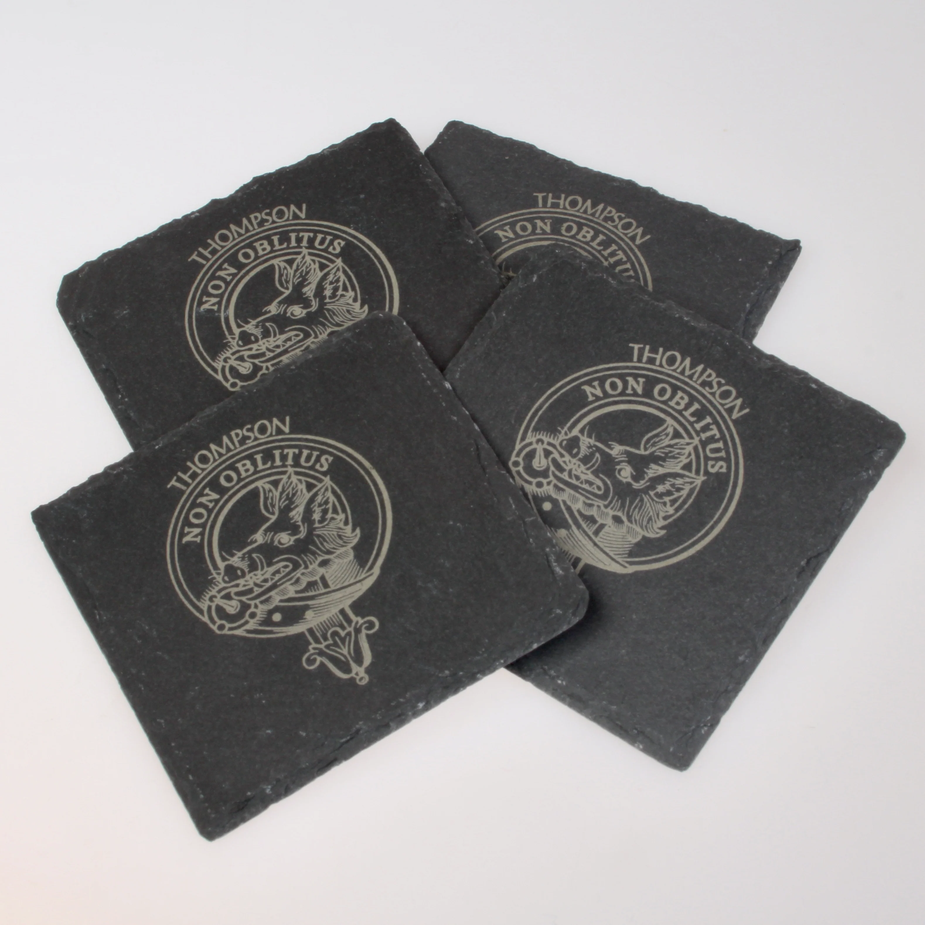 Thompson Clan Crest Slate Coaster - Image 2