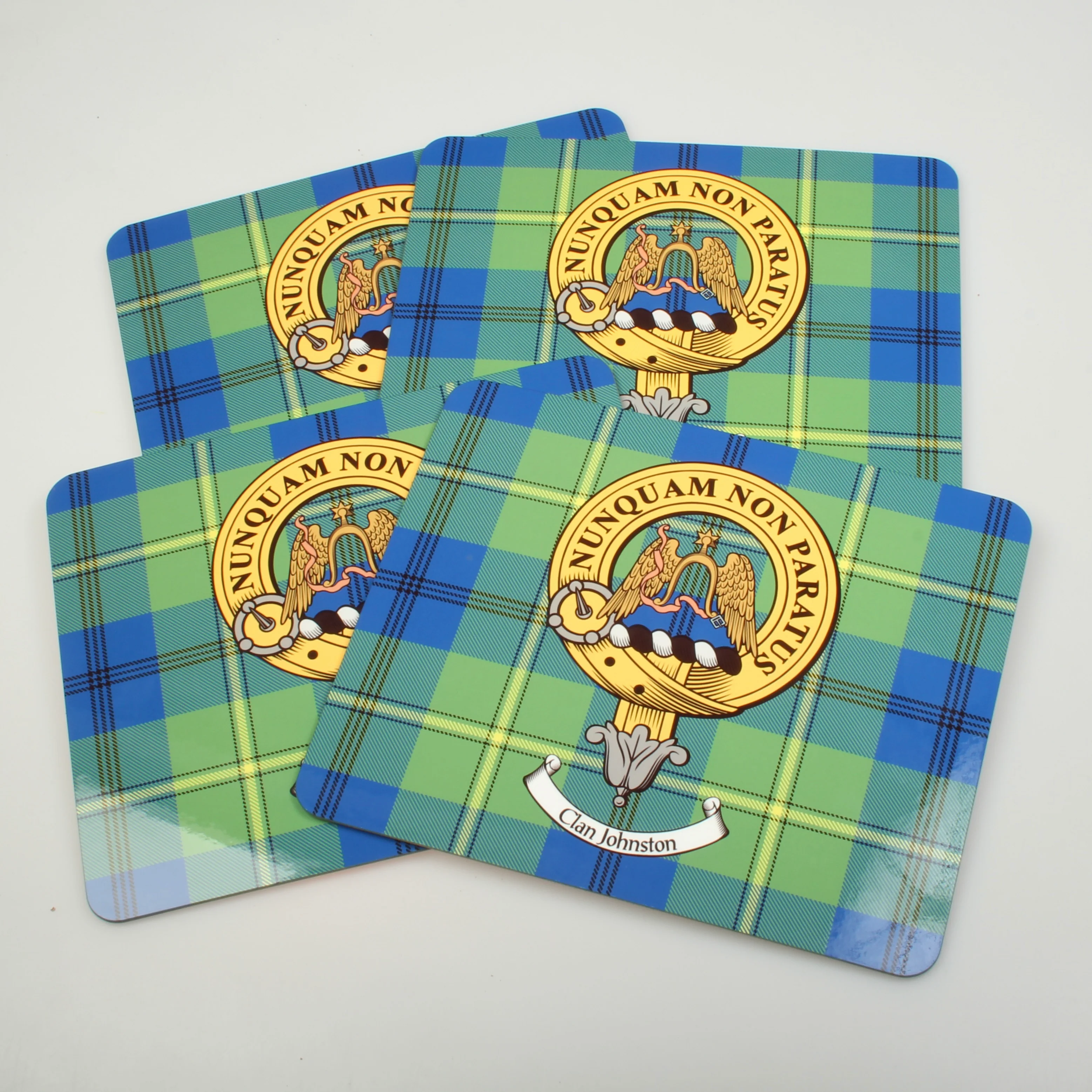 Johnstone Clan Crest and Tartan Place Mats - Set of Four - Image 3