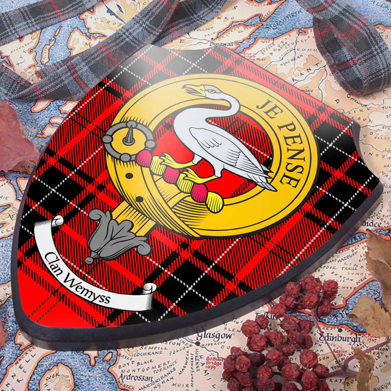Wemyss Clan Crest Printed Wall Plaque - Custom Made