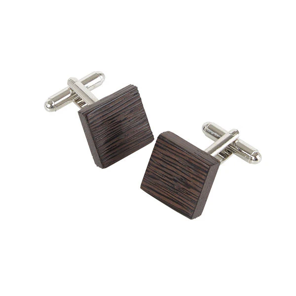Wenge Wood Cufflinks - Choose Your Shape - Image 2