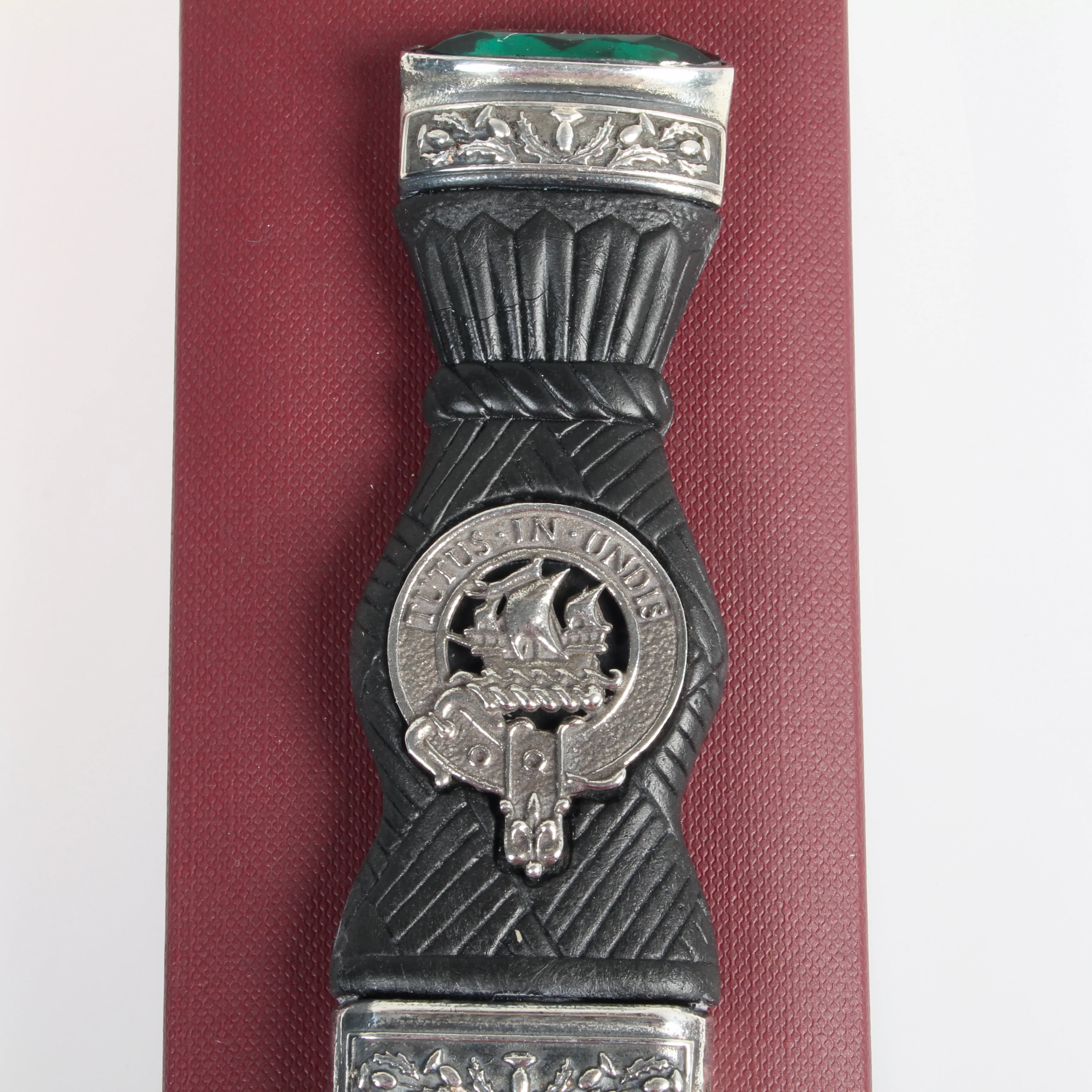 Wood Clan Crest Sgian Dubh - Stone Top - Image 3