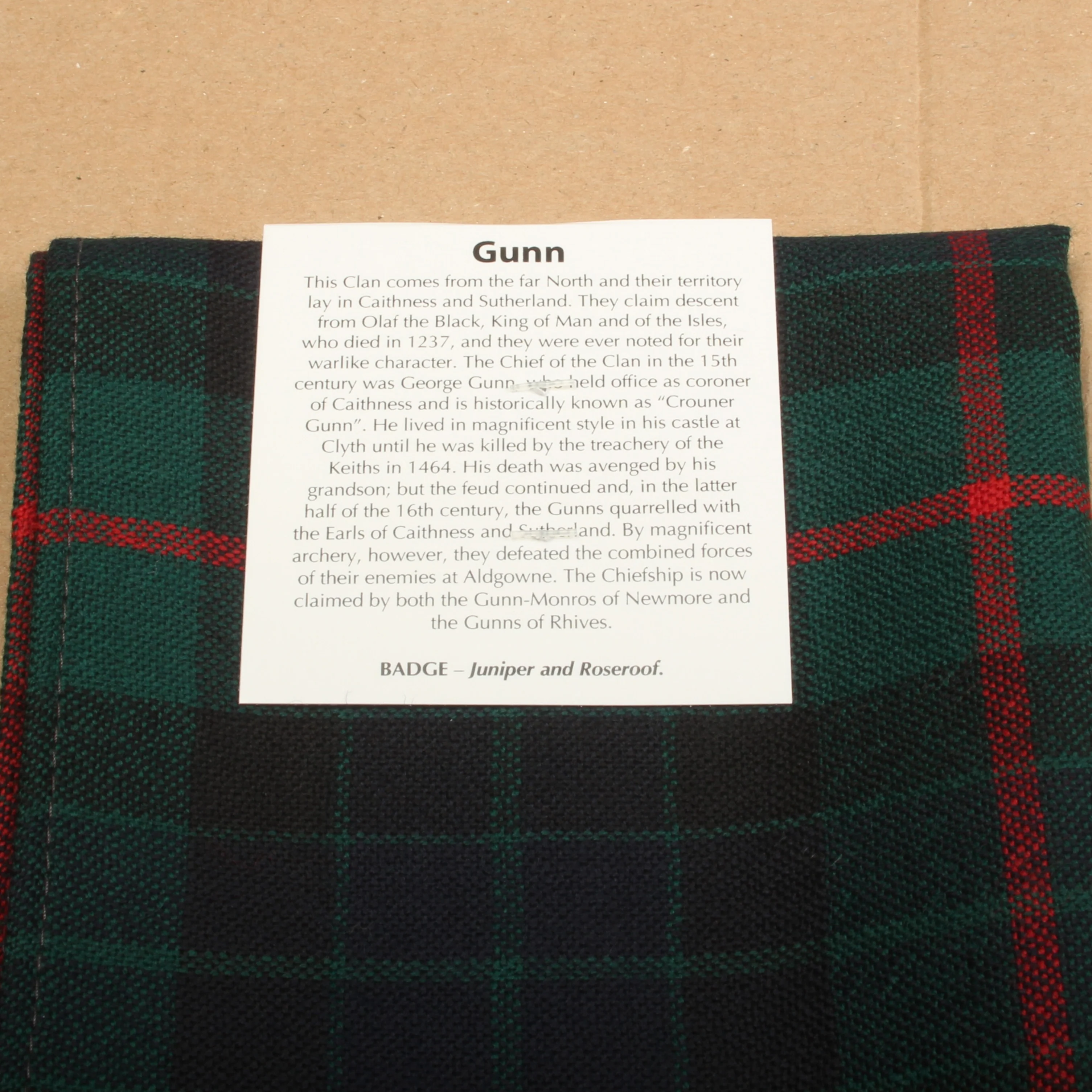 Wool Scarf in Gunn Modern Tartan - Image 3