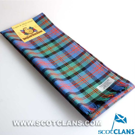 Wool Scarf in Logan Ancient Tartan - Image 4