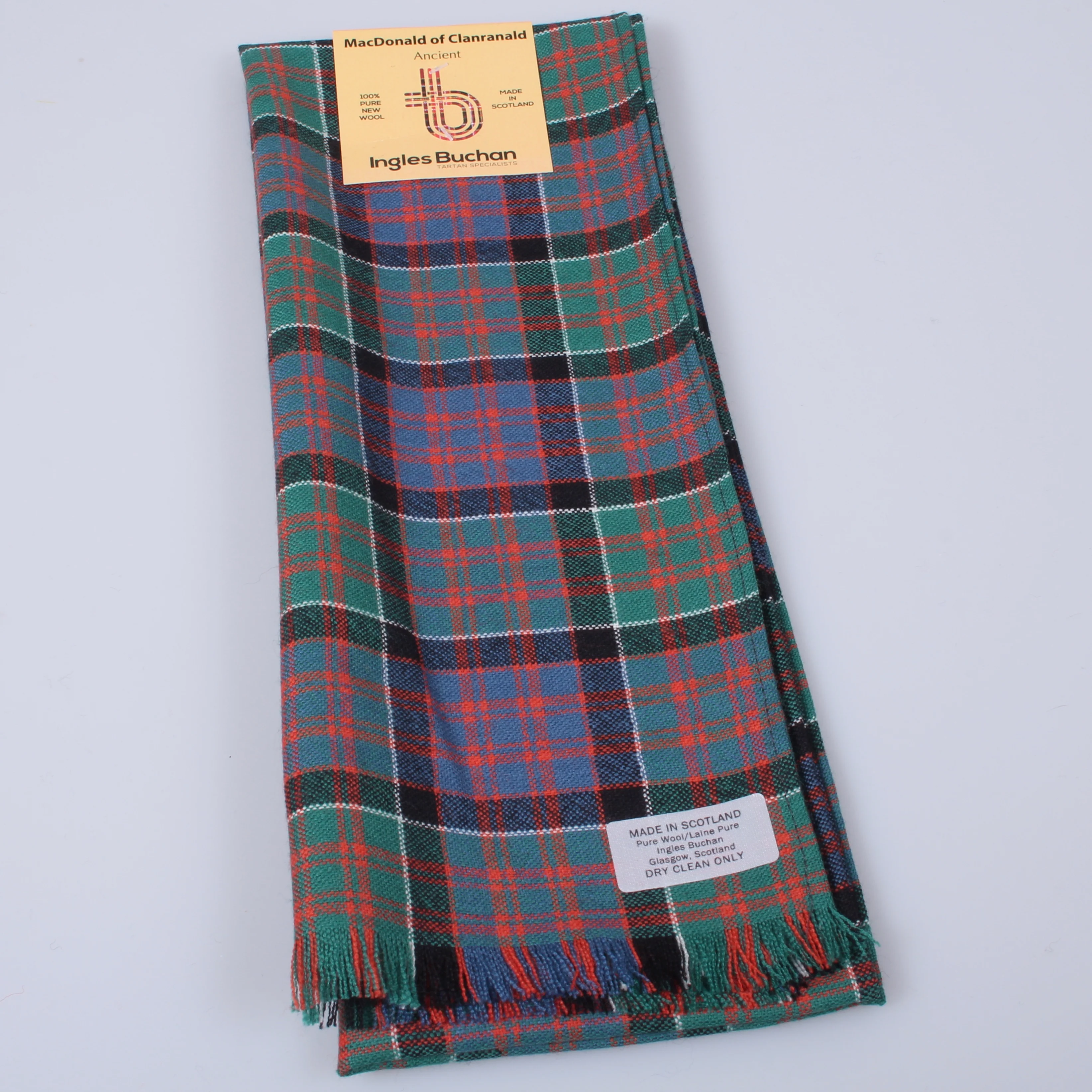 Wool Scarf in MacDonald of Clanranald Ancient Tartan - Image 2
