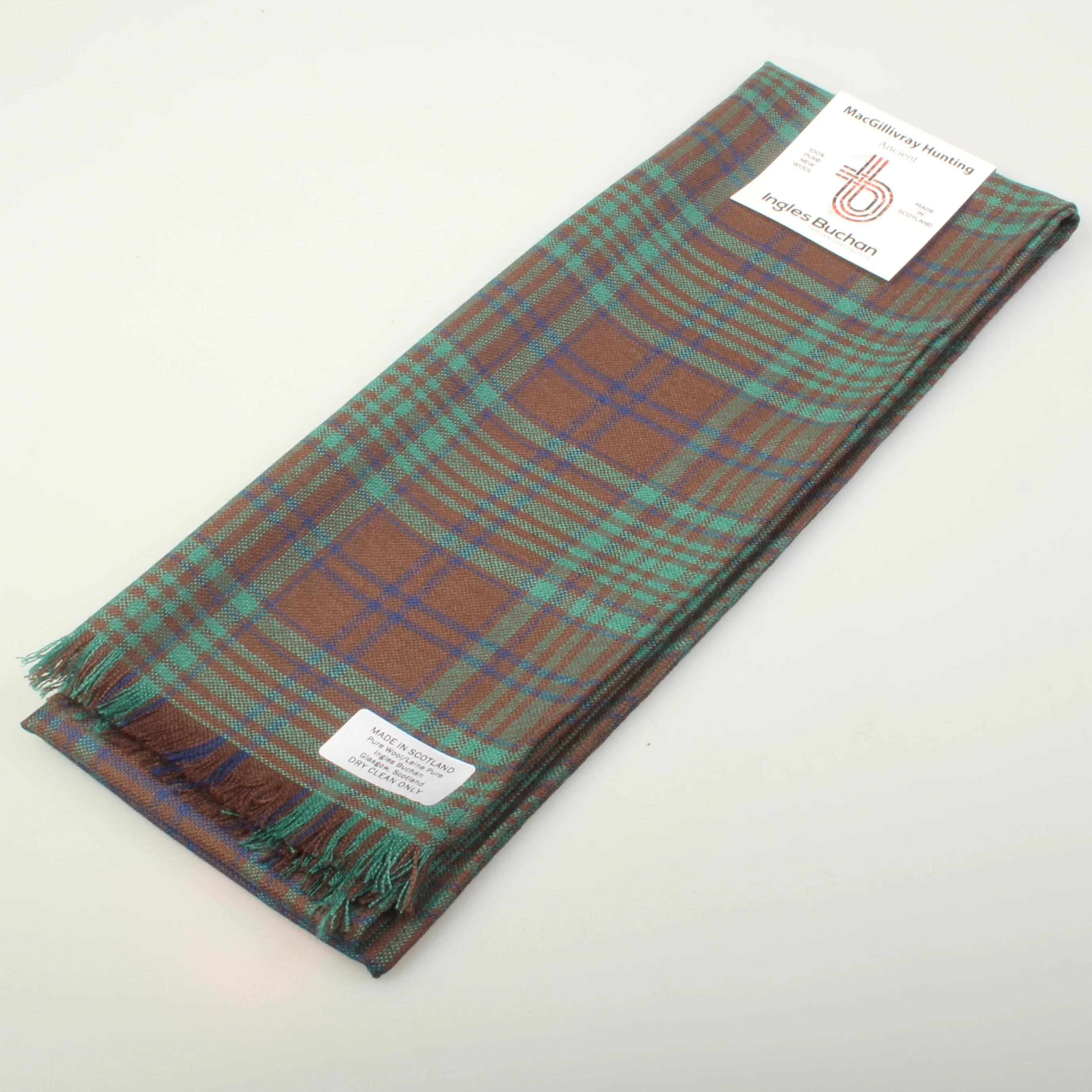 Wool Scarf in MacGillivray Hunting Ancient Tartan - Image 4