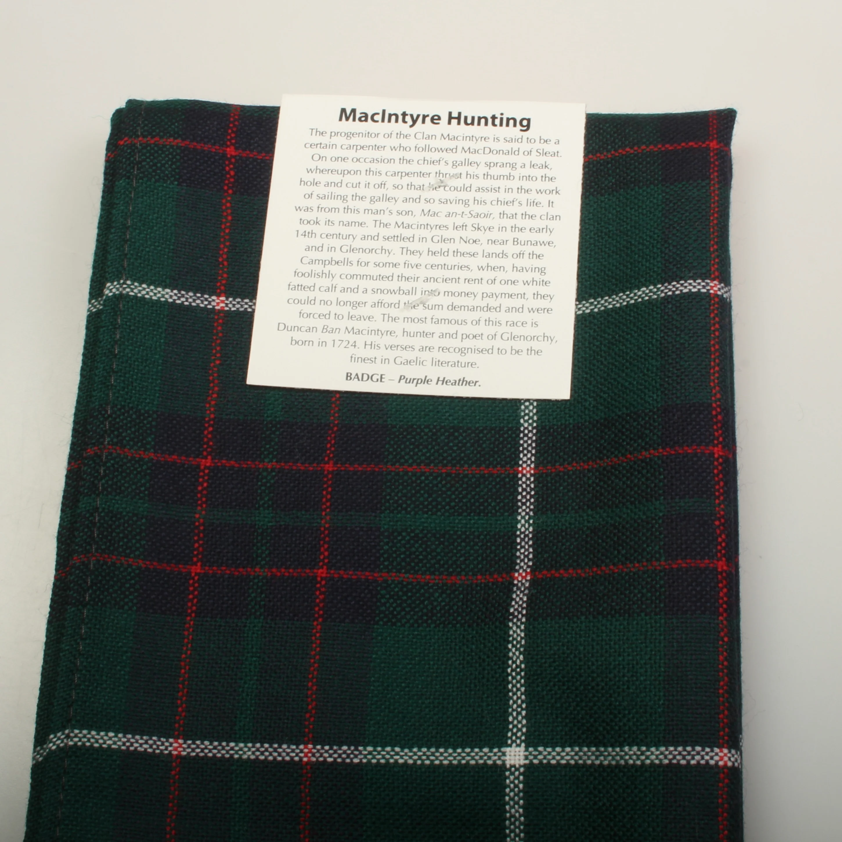 Wool Scarf in MacIntyre Hunting Modern Tartan - Image 2