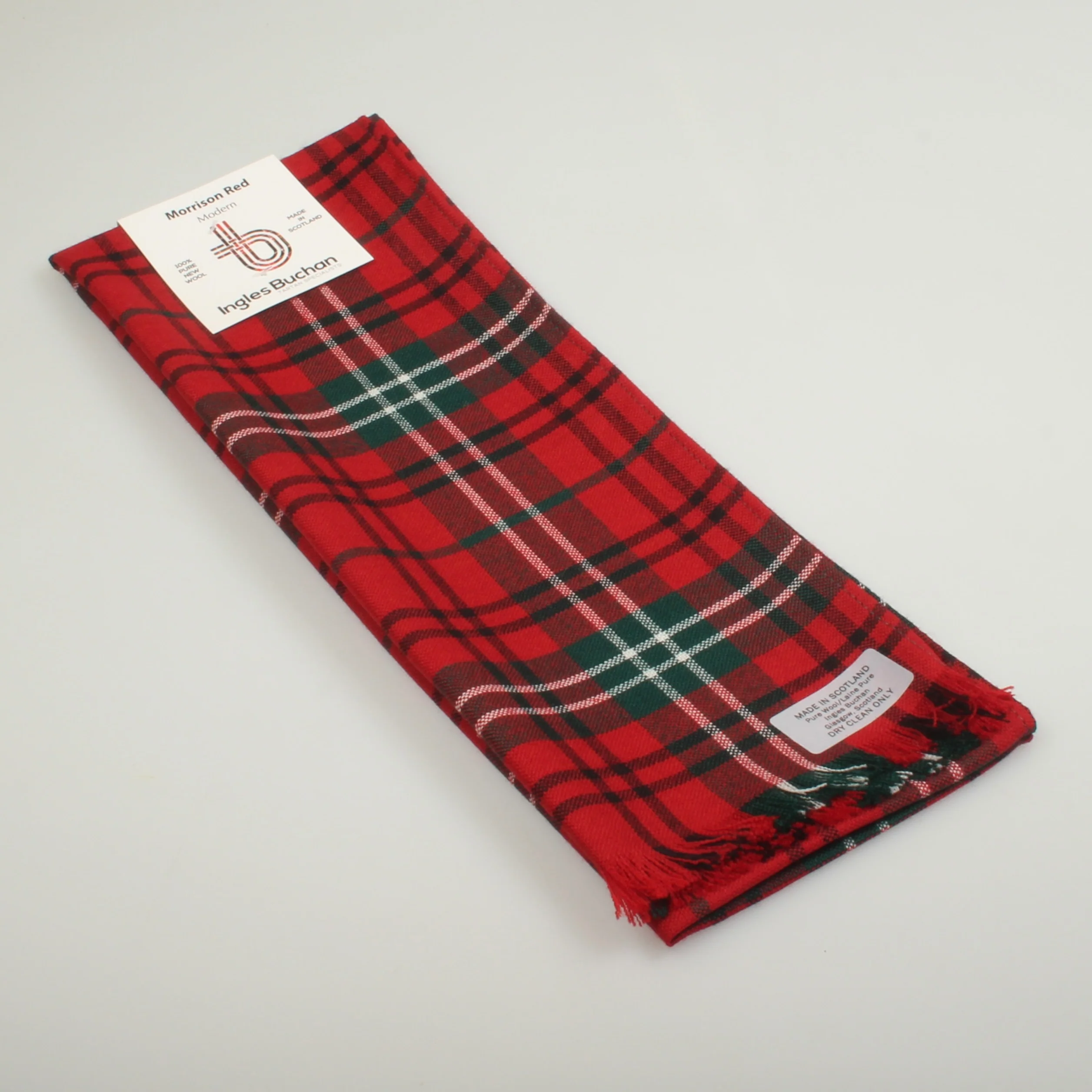 Wool Scarf in Morrison Red Modern Tartan.