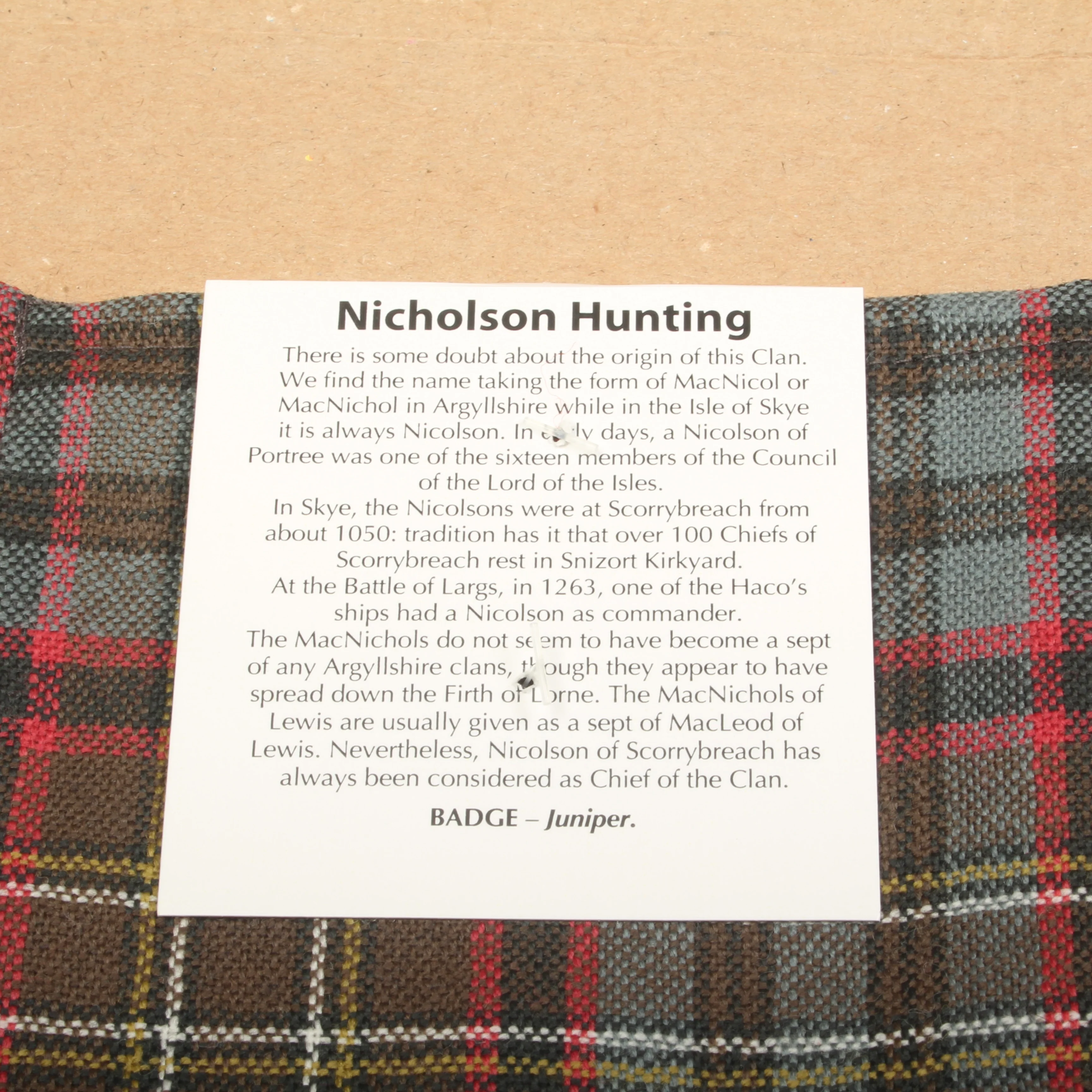 Wool Scarf in Nicholson Hunting Weathered Tartan - Image 2