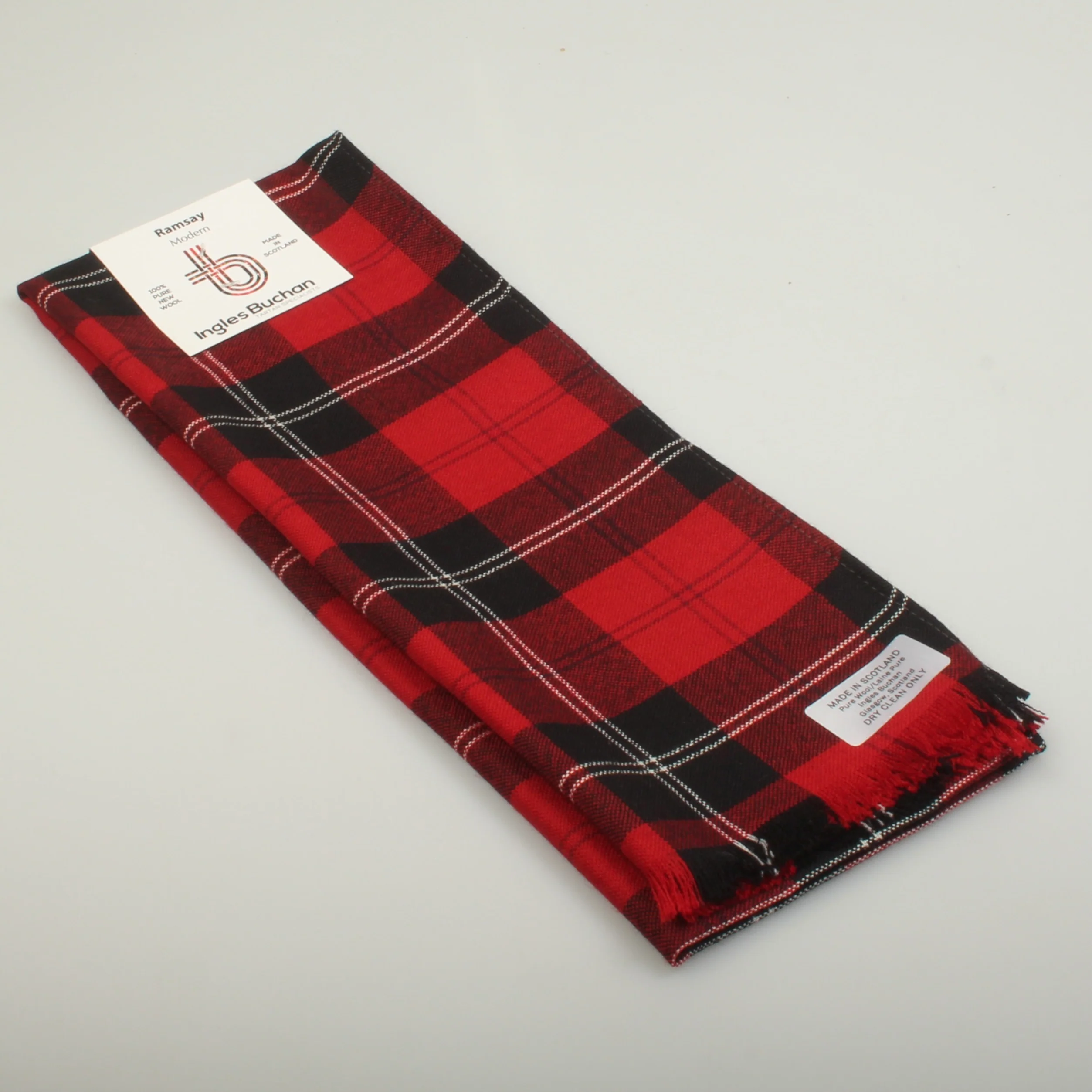 Wool Scarf in Ramsay Red Modern Tartan