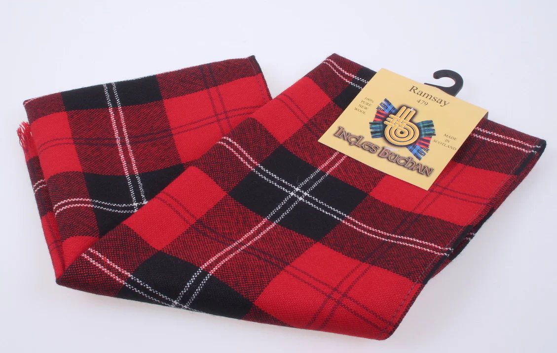 Wool Scarf in Ramsay Red Modern Tartan - Image 2