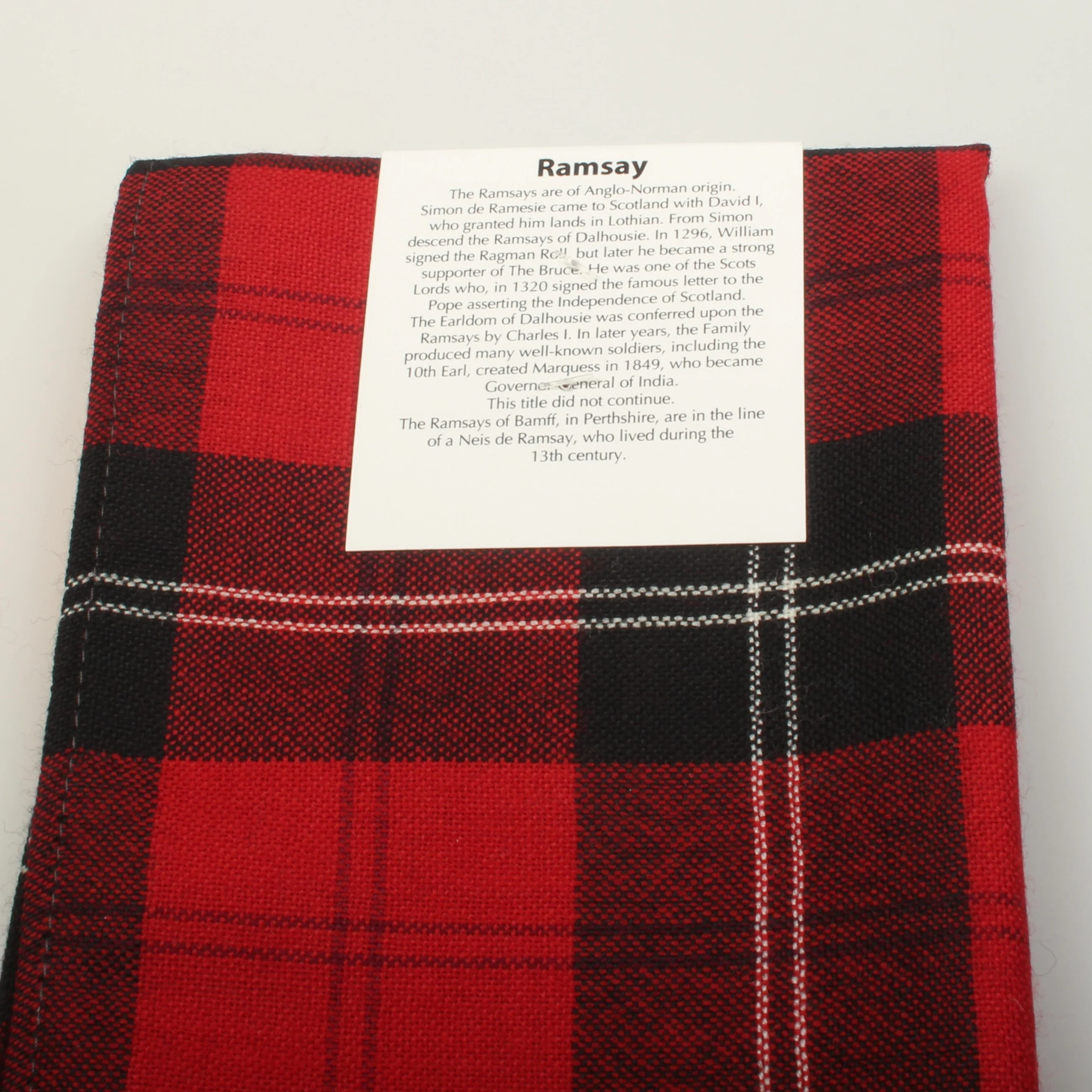 Wool Scarf in Ramsay Red Modern Tartan - Image 3