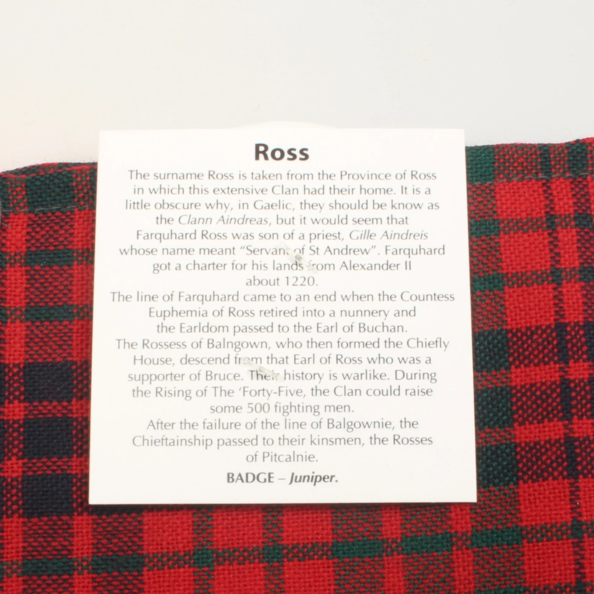 Wool Scarf in Ross Red Modern Tartan - Image 2