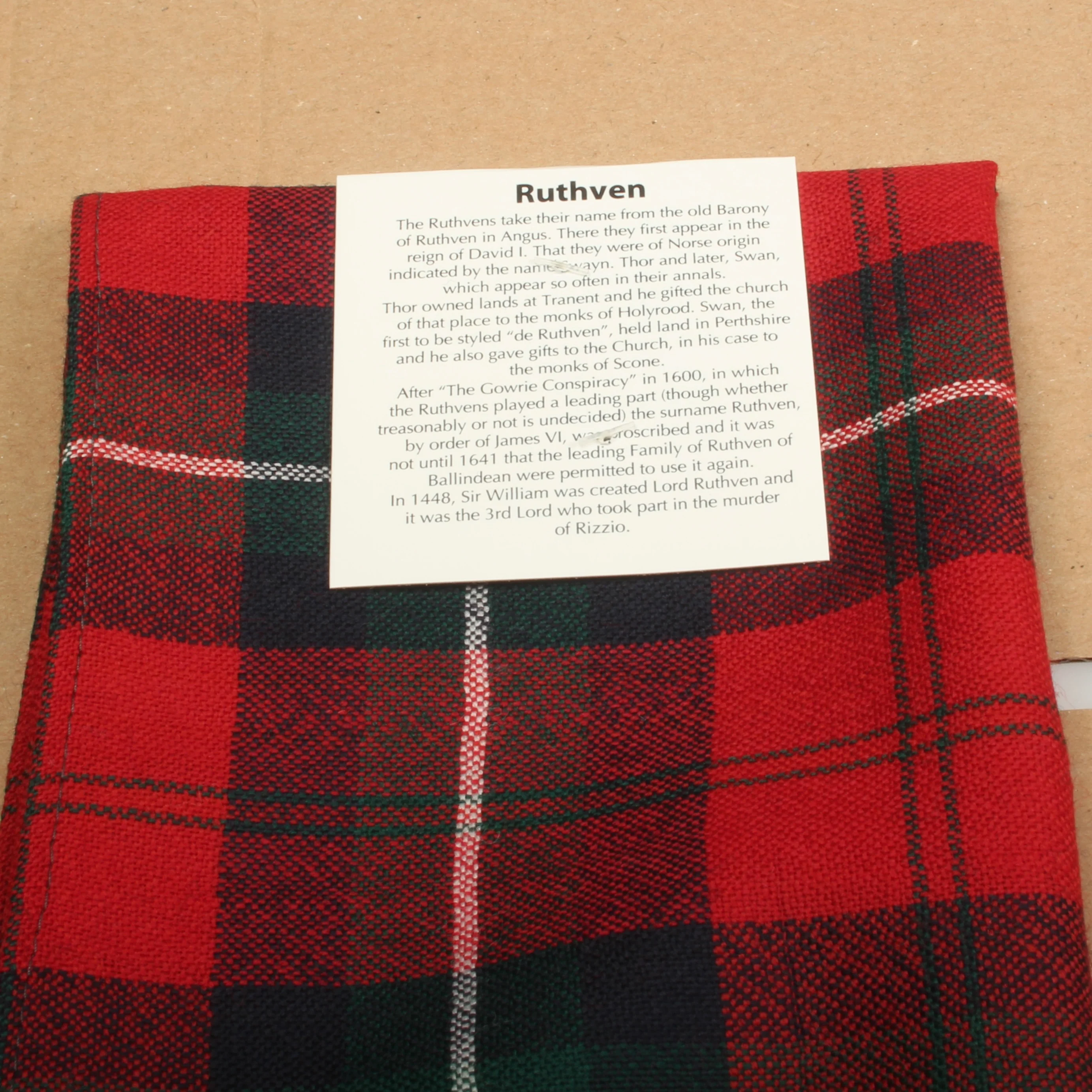 Wool Scarf in Ruthven Modern Tartan - Image 3