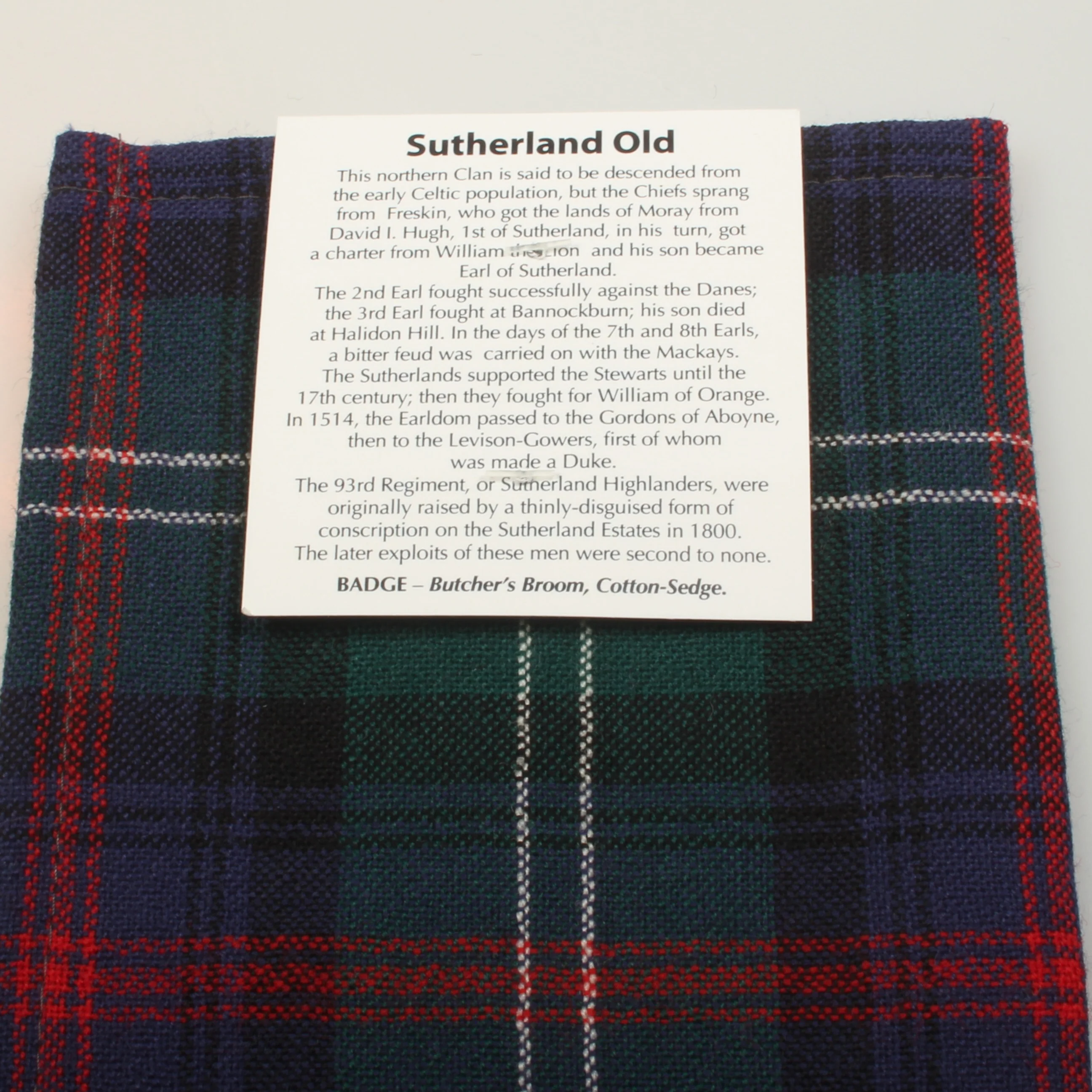 Wool Scarf in Sutherland Old Modern Tartan - Image 3