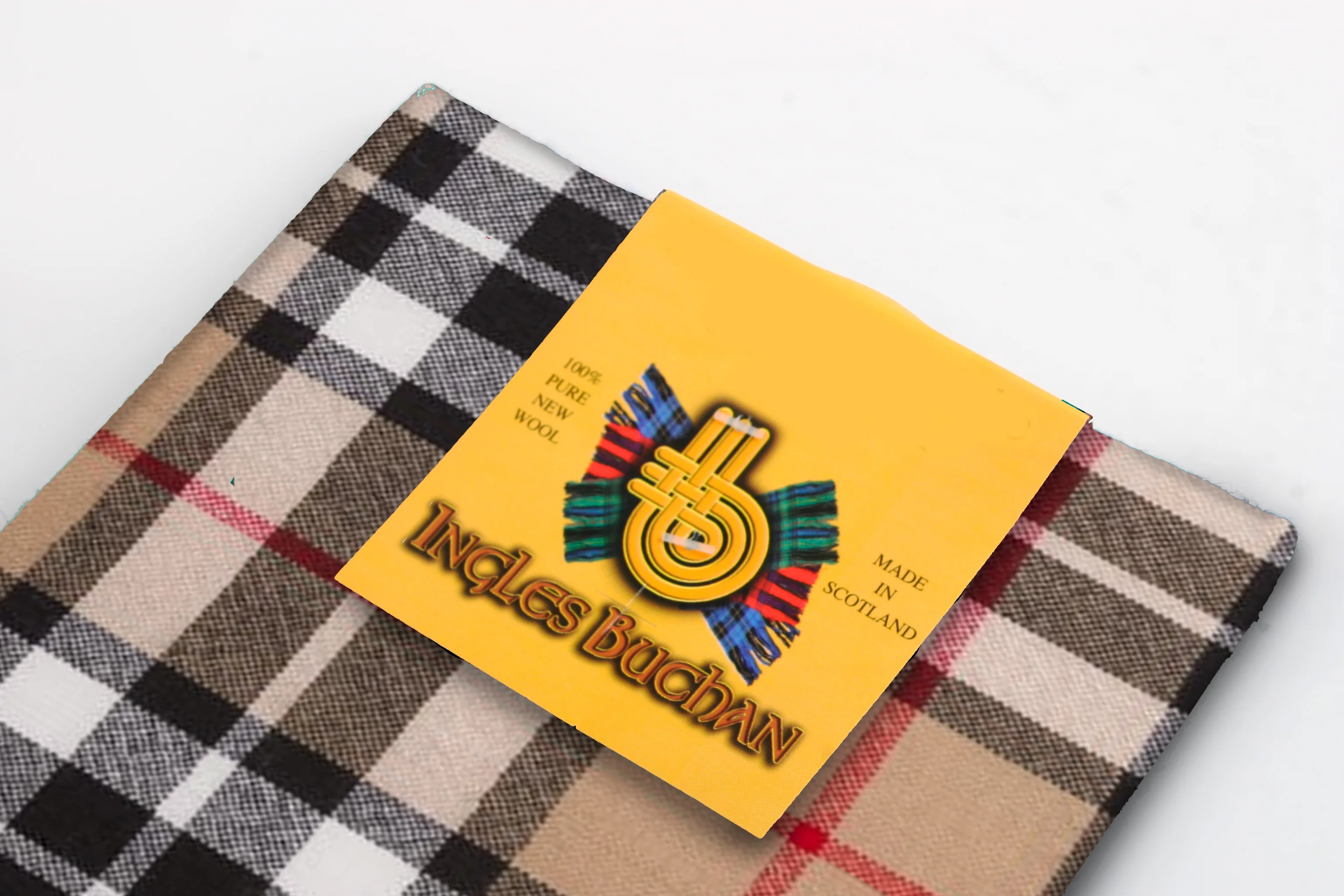 Wool Scarf in Thomson Camel Tartan - Image 2