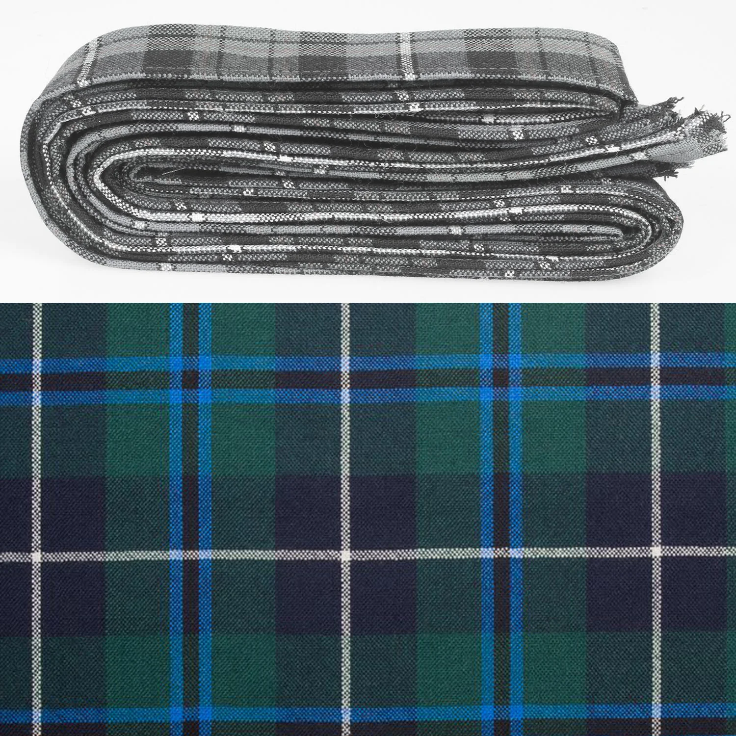 Wool Strip Ribbon in Douglas Modern Tartan - 5 Strips, Choose your Width