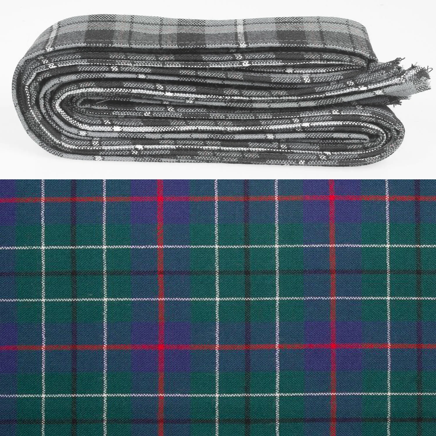 Wool Strip Ribbon in Duncan Modern Tartan - 5 Strips, Choose your Width