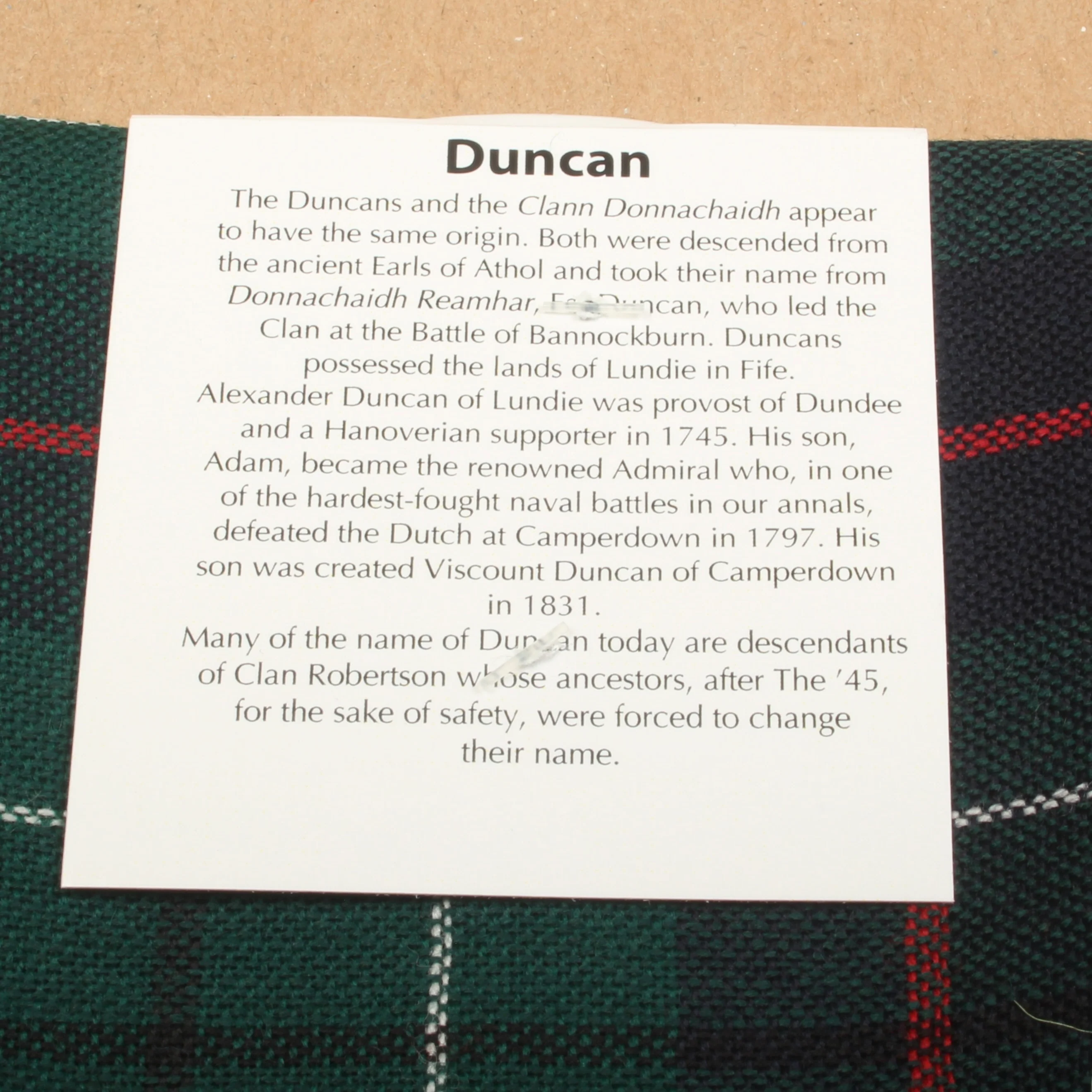 Wool Strip Ribbon in Duncan Modern Tartan - 5 Strips, Choose your Width - Image 2