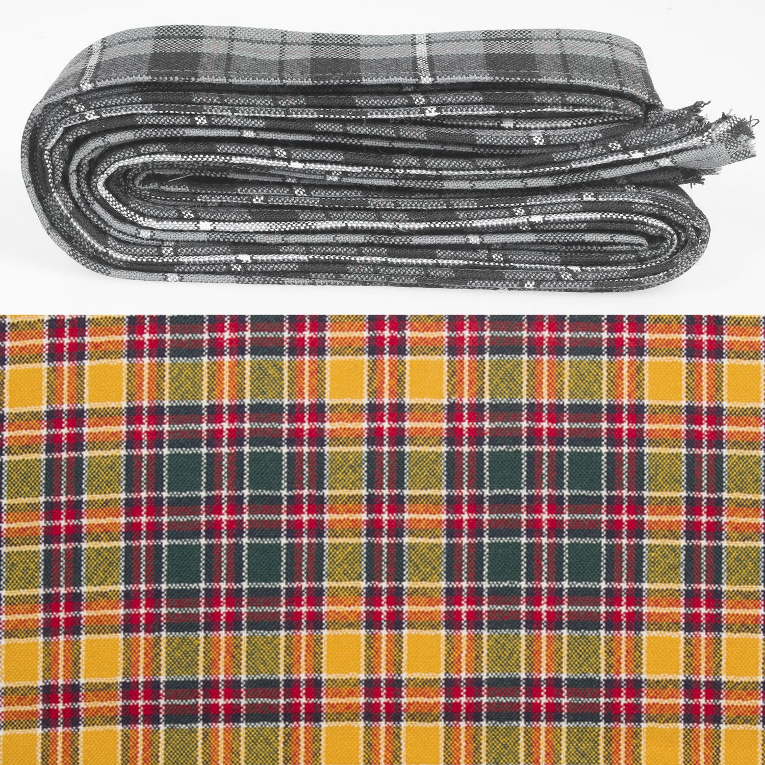 Wool Strip Ribbon in Jacobite Tartan - 5 Strips, Choose your Width