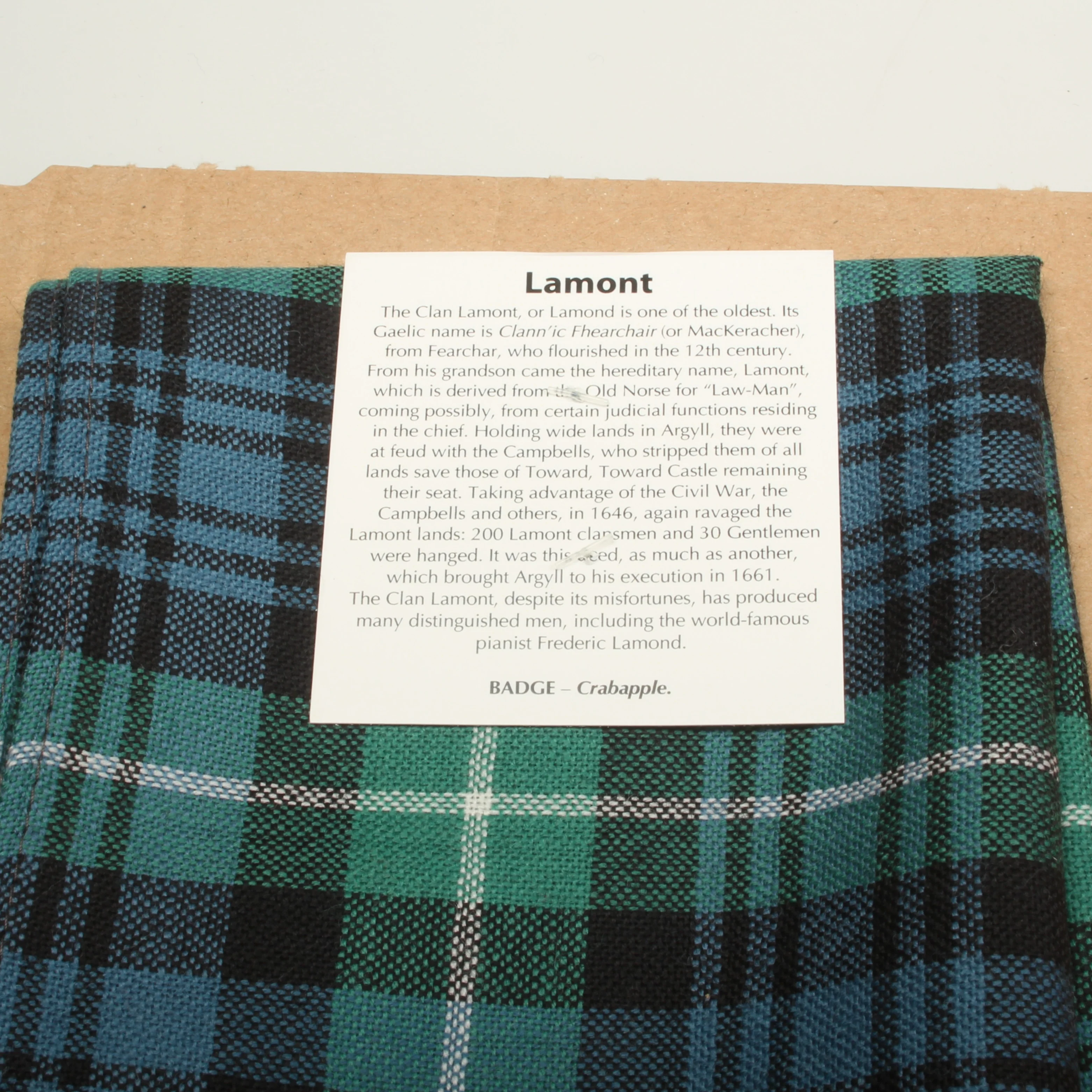 Wool Strip Ribbon in Lamont Ancient Tartan - 5 Strips, Choose your Width - Image 2