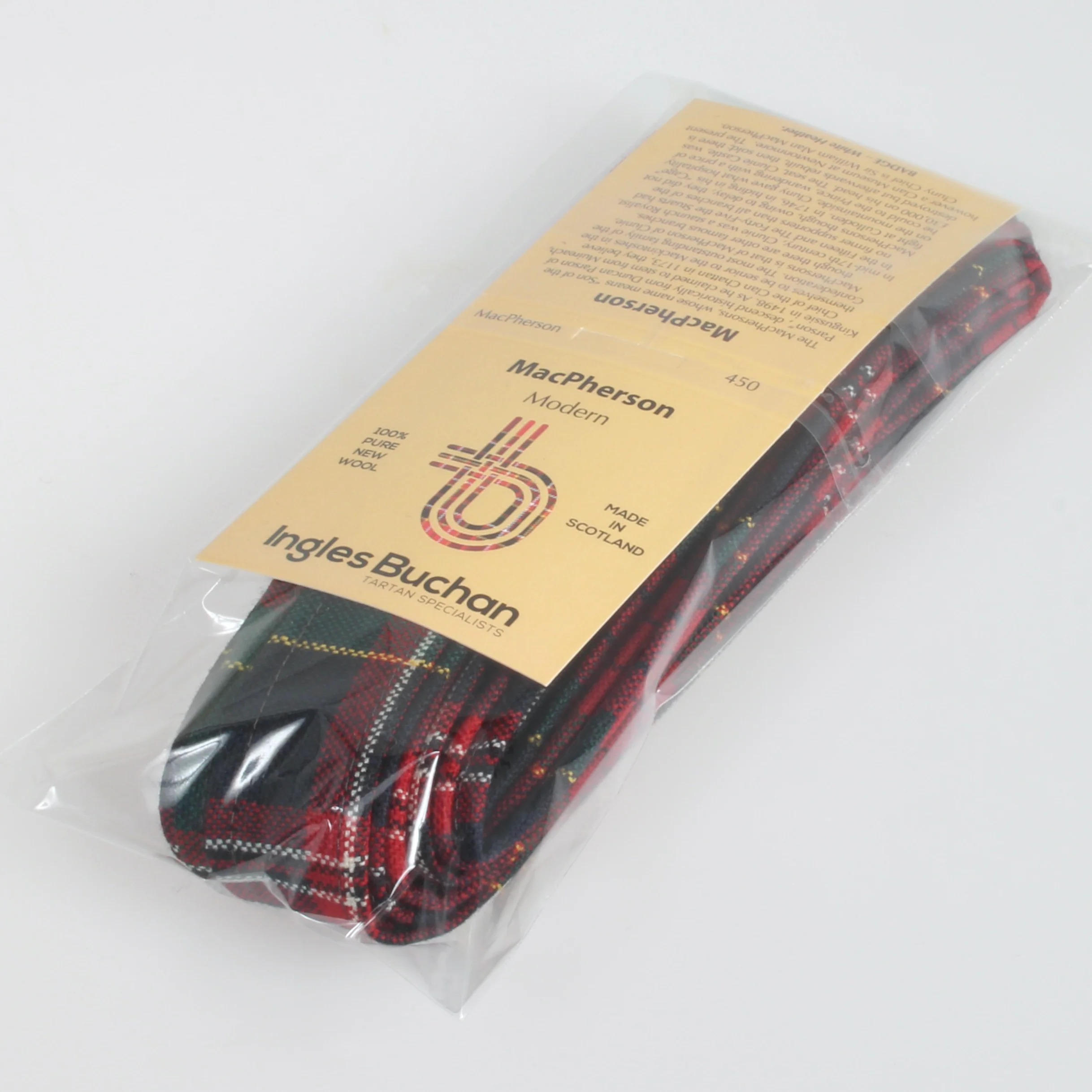 Wool Strip Ribbon in MacPherson Modern Tartan - 5 Strips, Choose Your Width - Image 2