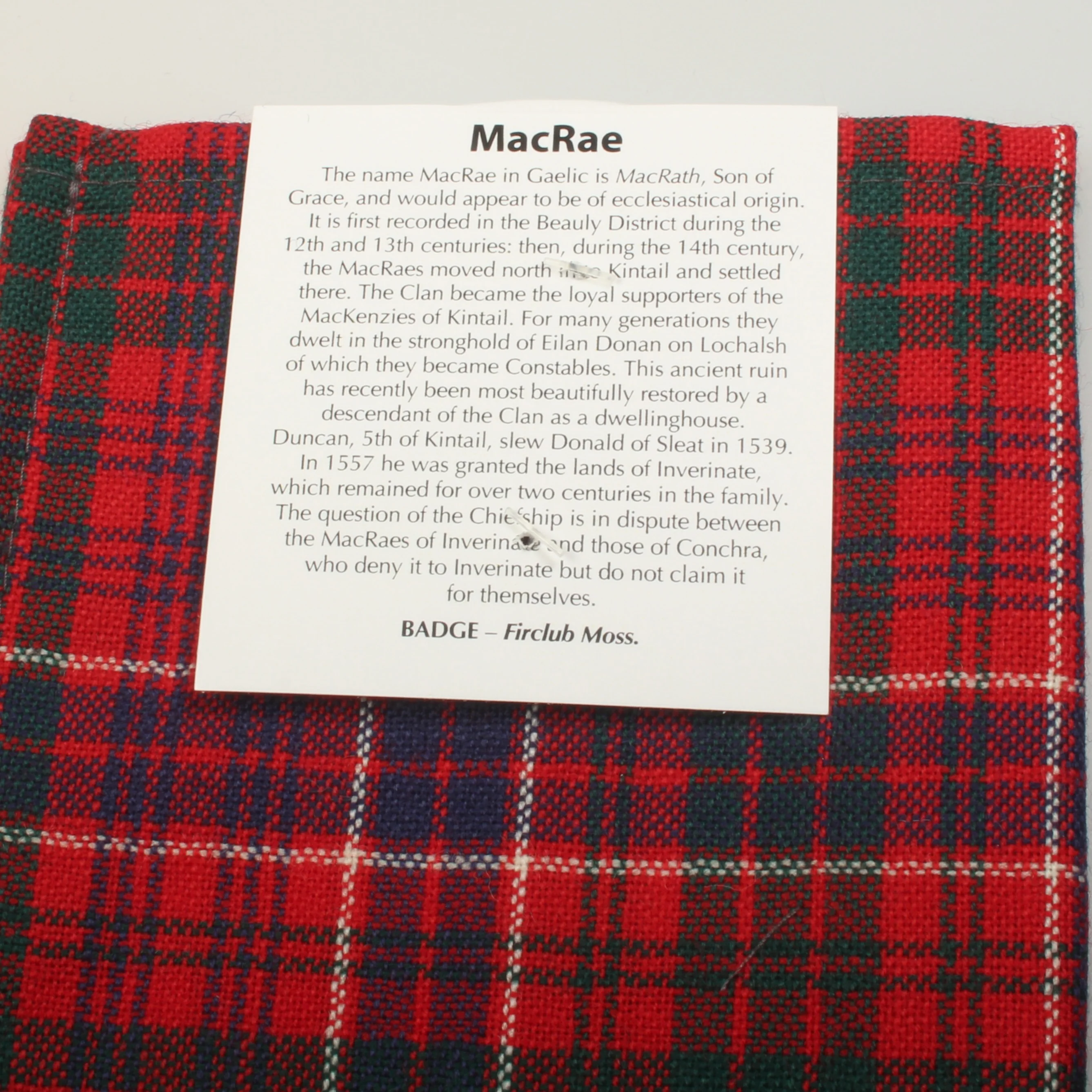 Wool Strip Ribbon in MacRae Red Modern Tartan - 5 Strips, Choose Your Width - Image 2