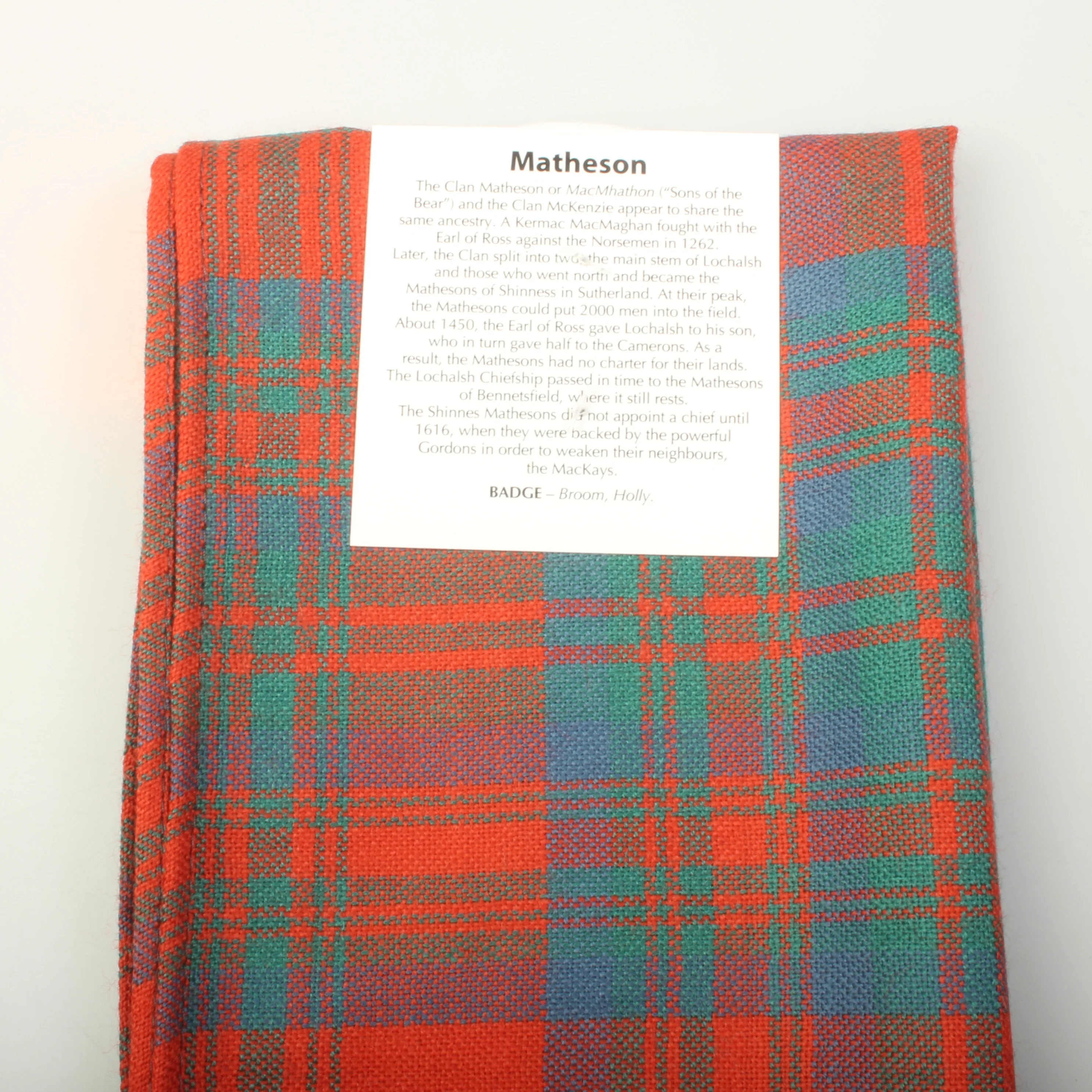 Wool Strip Ribbon in Matheson Red Ancient Tartan - 5 Strips, Choose Your Width - Image 2