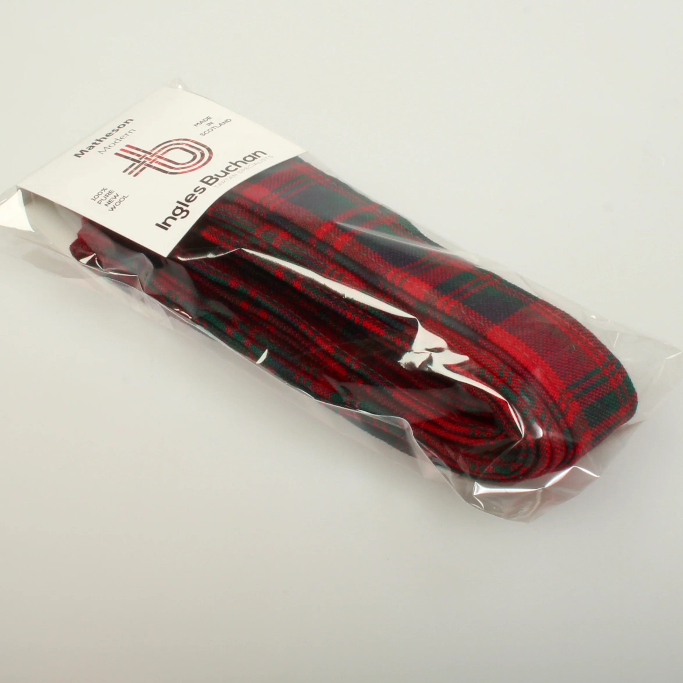 Wool Strip Ribbon in Matheson Red Modern Tartan - 5 Strips, Choose Your Width