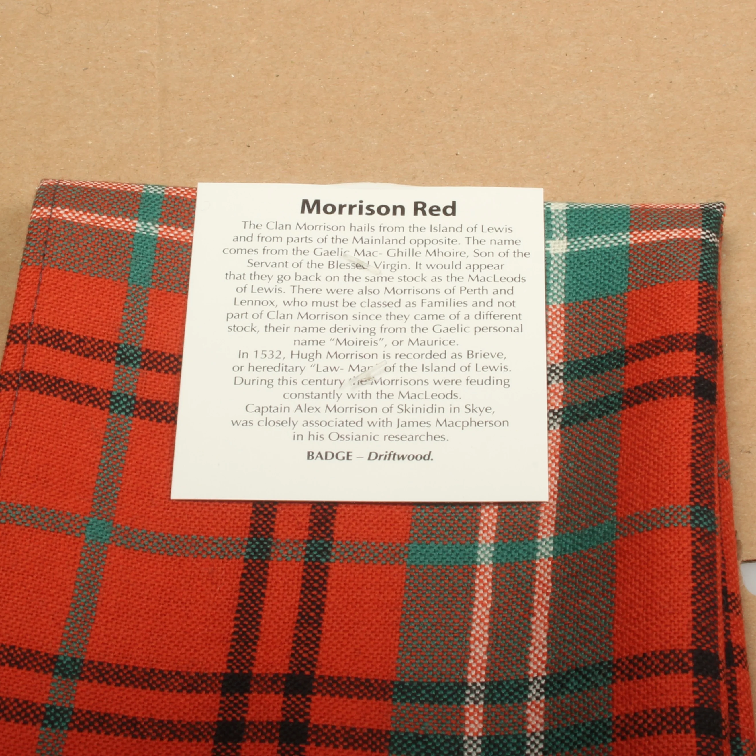 Wool Strip Ribbon in Morrison Red Modern Tartan - 5 Strips, Choose Your Width - Image 2