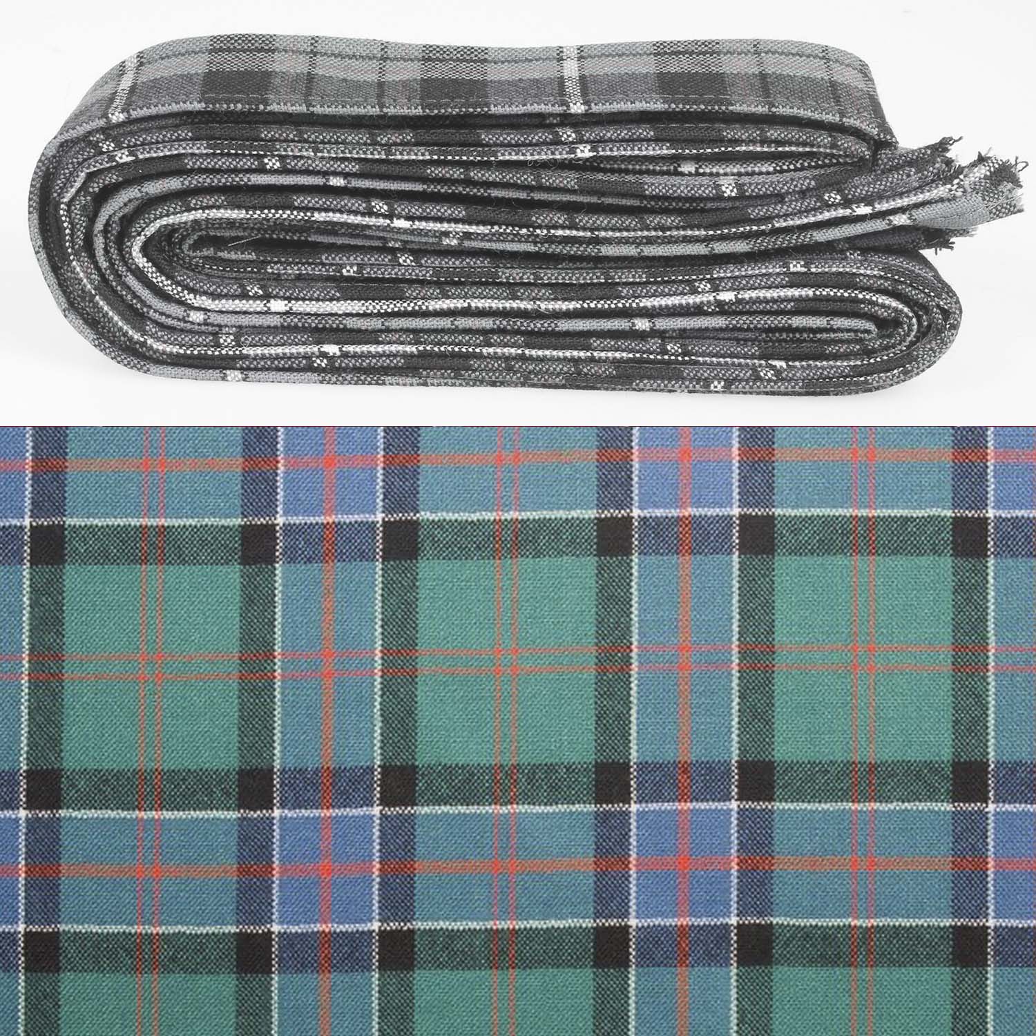 Wool Strip Ribbon in Sinclair Hunting Ancient Tartan - 5 Strips, Choose Your Width
