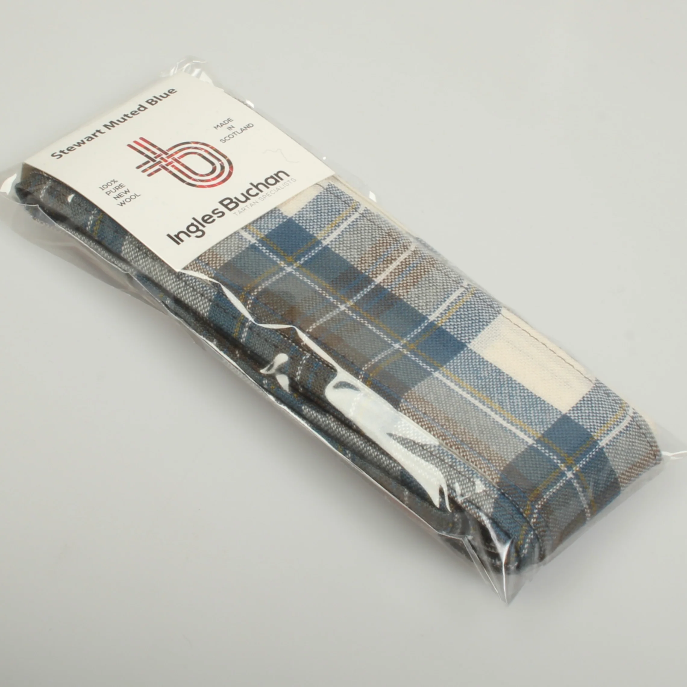 Wool Strip Ribbon in Stewart Muted Blue Weathered Tartan - 5 Strips, Choose Your Width