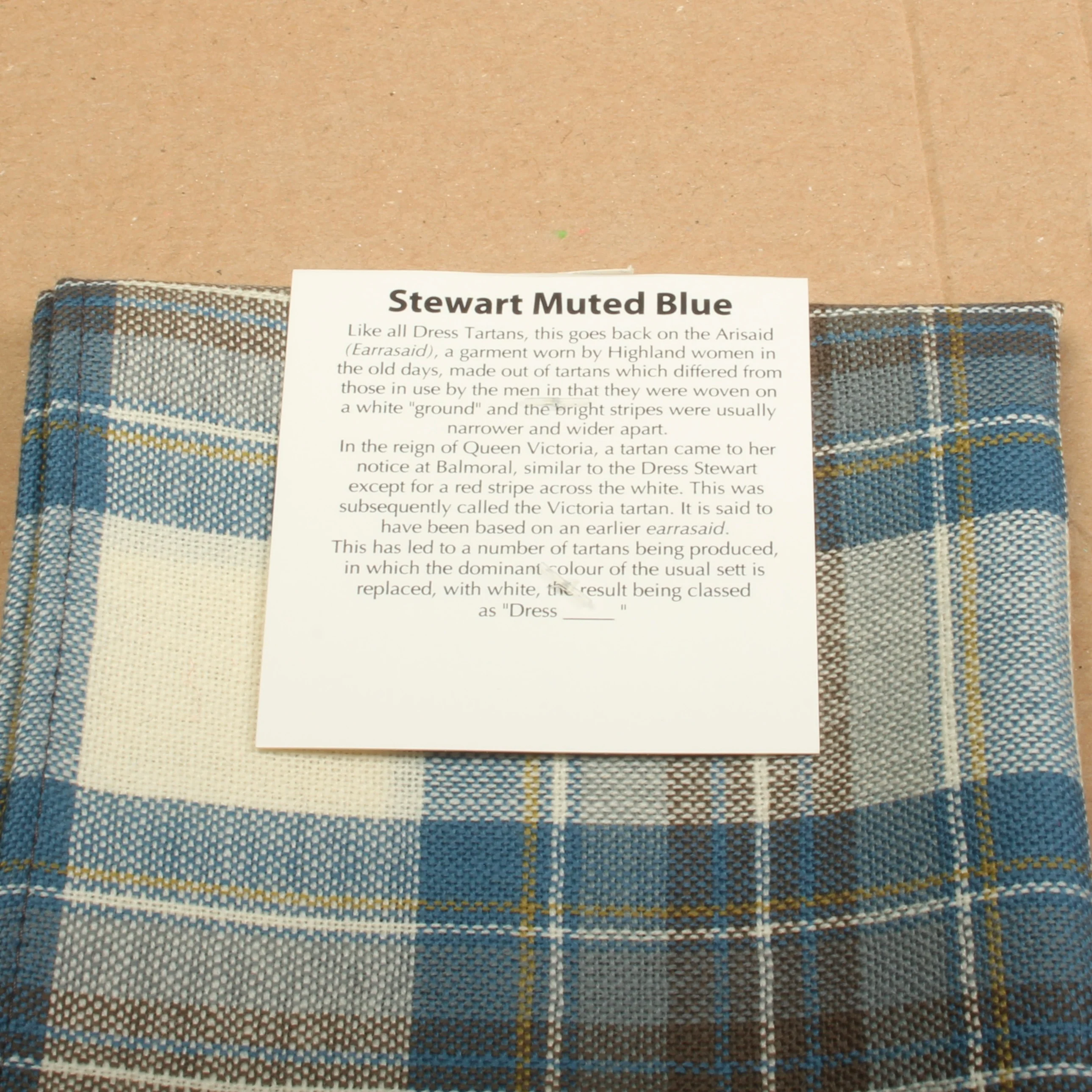 Wool Strip Ribbon in Stewart Muted Blue Weathered Tartan - 5 Strips, Choose Your Width - Image 3