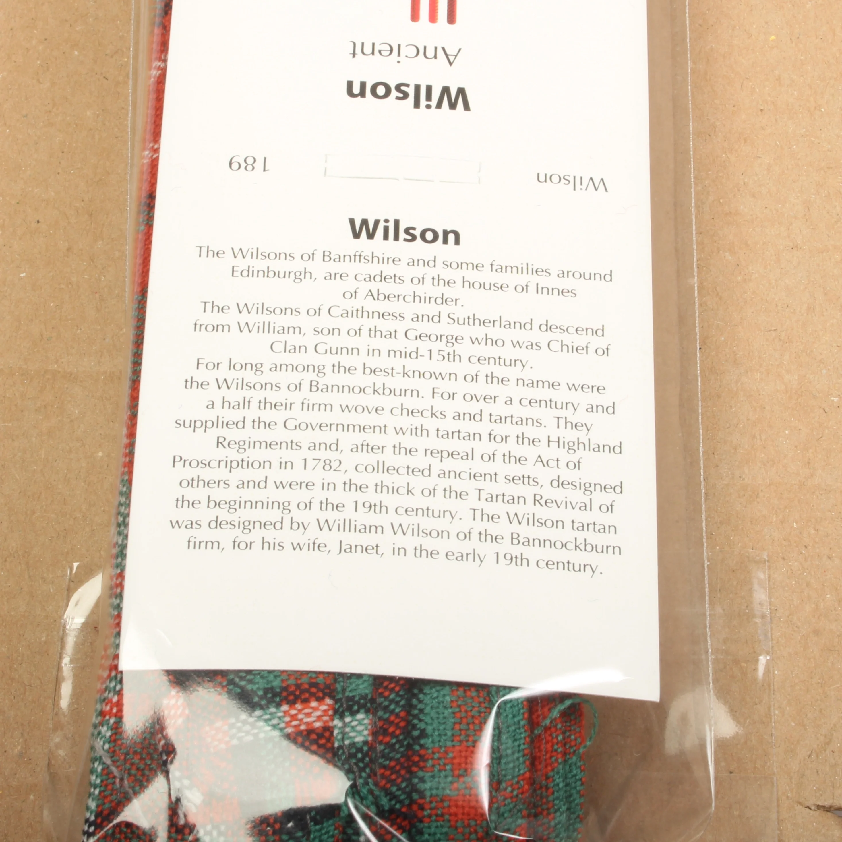 Wool Strip Ribbon in Wilson Ancient Tartan - 5 Strips, Choose Your Width - Image 3