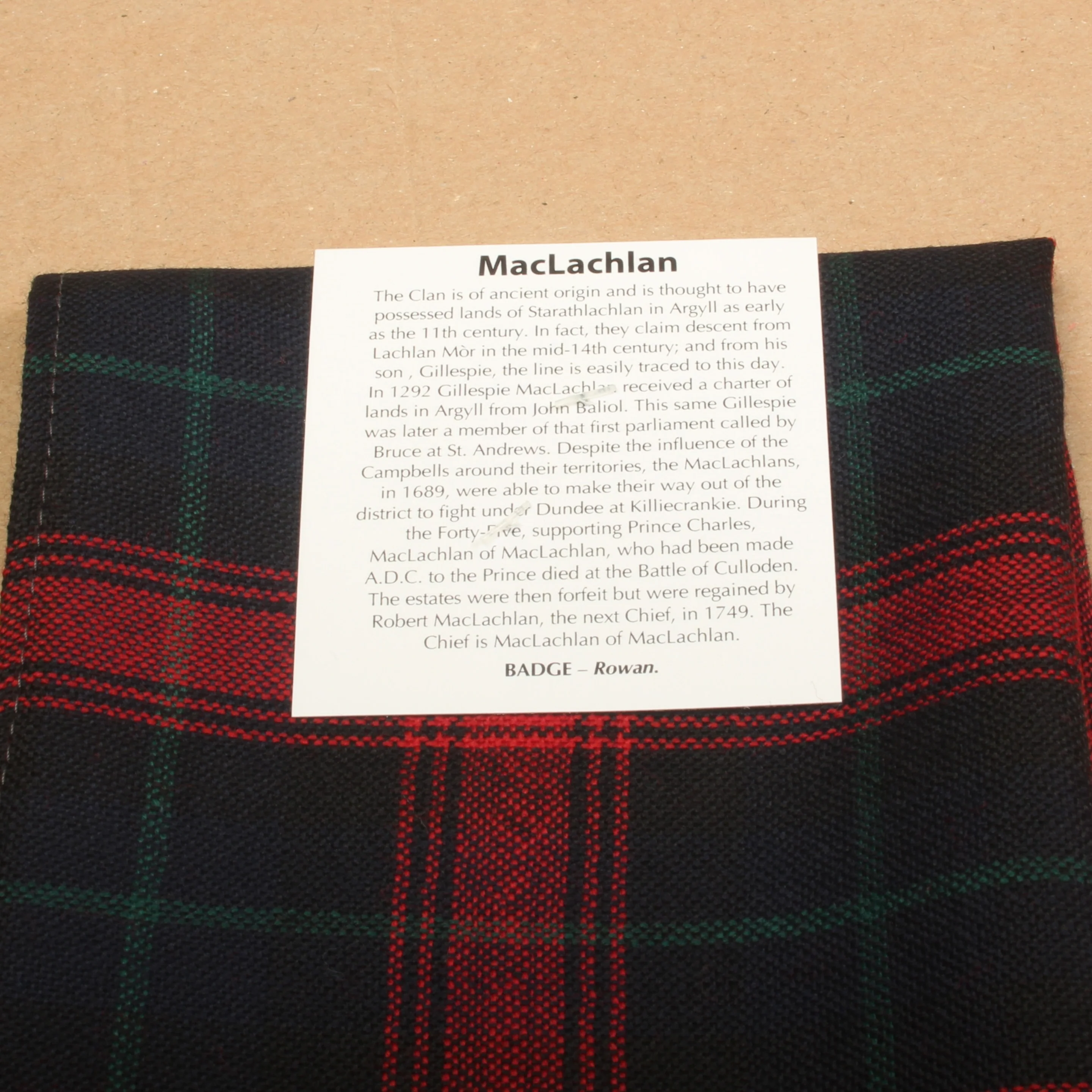 Full Length Sash in MacLachlan Modern Tartan - Image 3