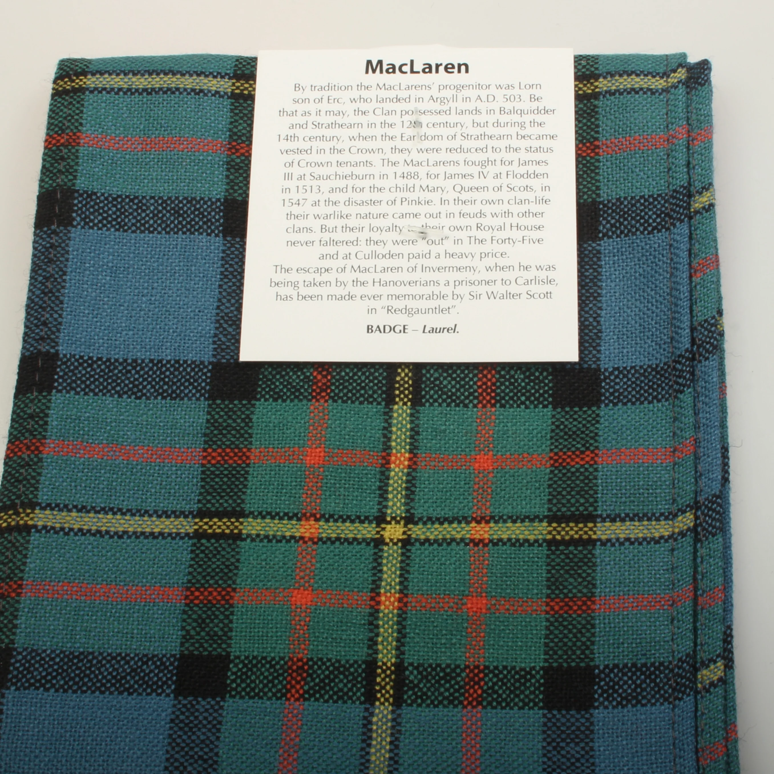 Full Length Sash in MacLaren Ancient Tartan - Image 2