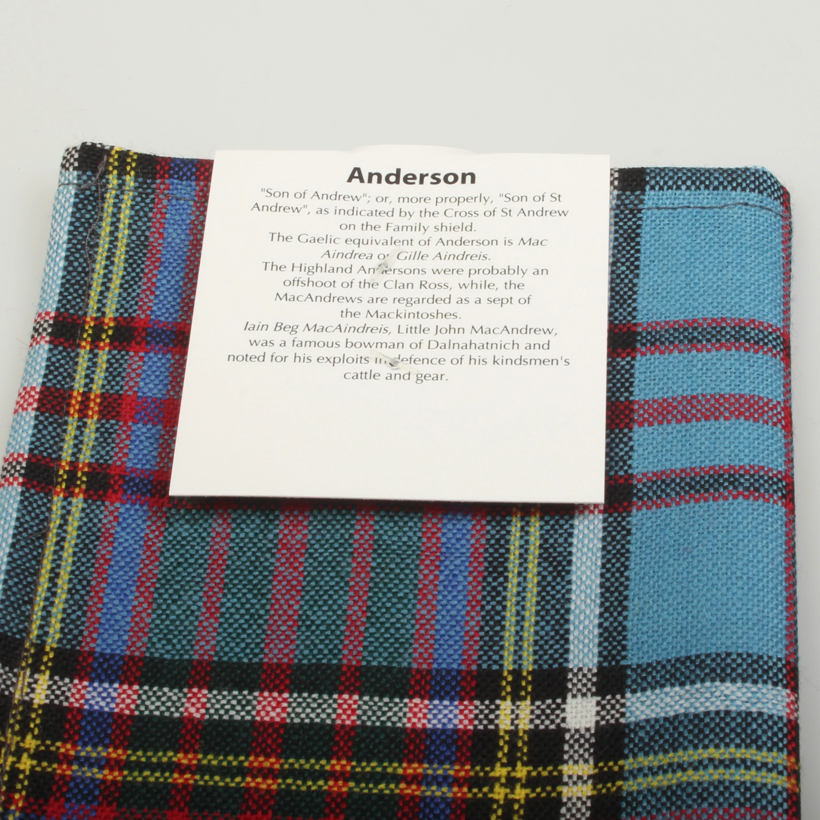 Wool Tartan Pocket Square in Anderson Modern Tartan - Image 3