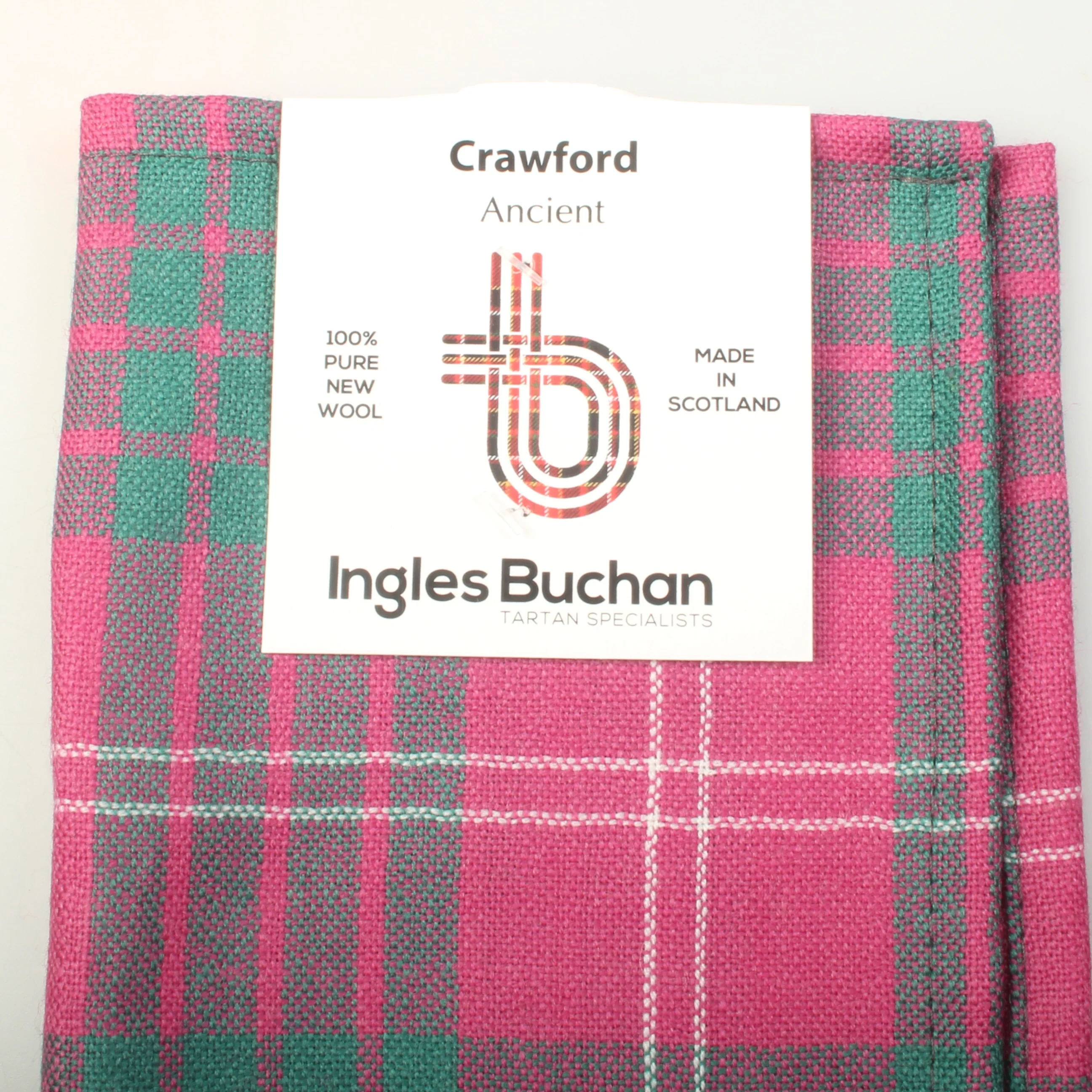 Wool Tartan Pocket Square in Crawford Ancient Tartan - Image 3